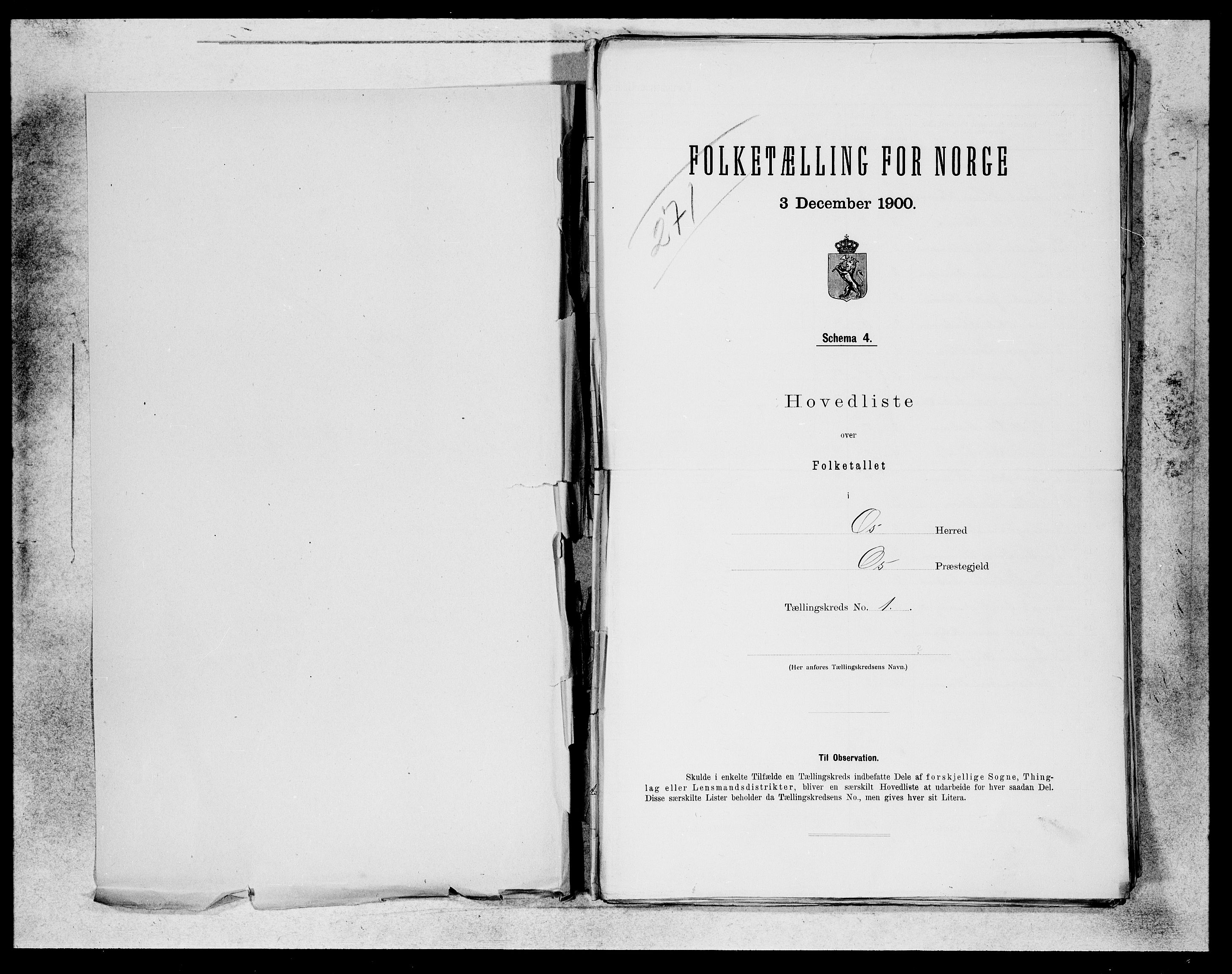 SAB, 1900 census for Os, 1900, p. 1