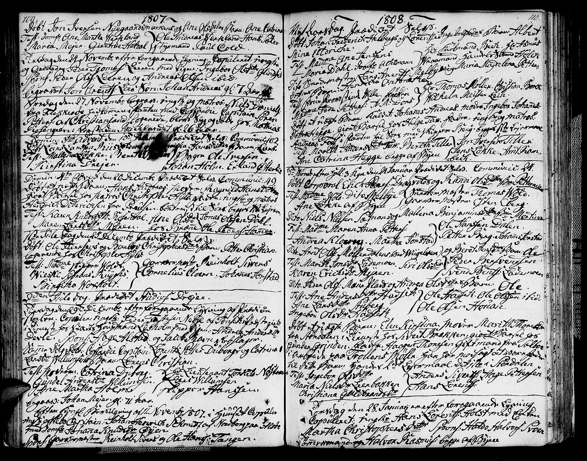 Ministerialprotokoller, klokkerbøker og fødselsregistre - Sør-Trøndelag, SAT/A-1456/604/L0181: Parish register (official) no. 604A02, 1798-1817, p. 109-110