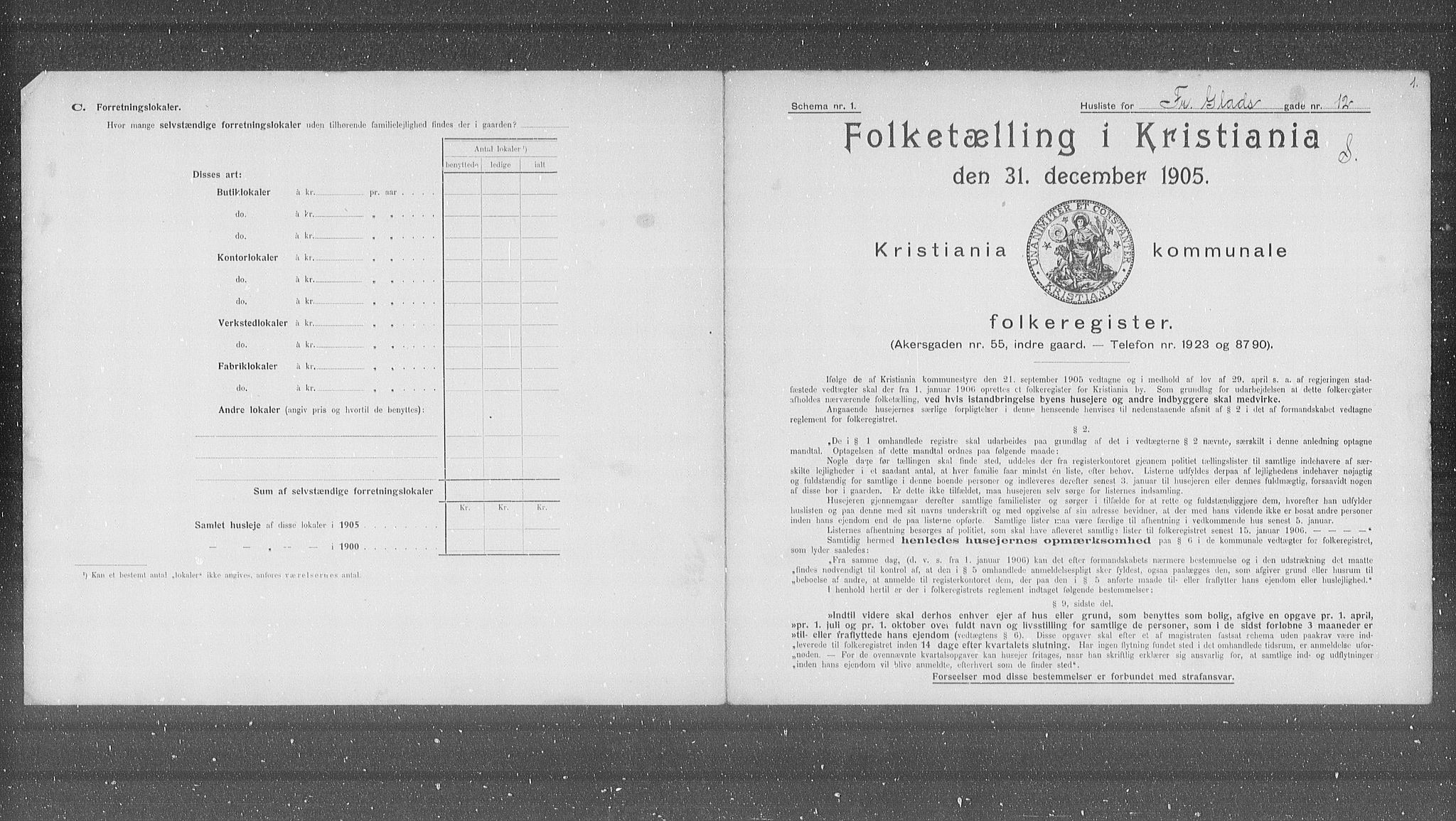 OBA, Municipal Census 1905 for Kristiania, 1905, p. 13754