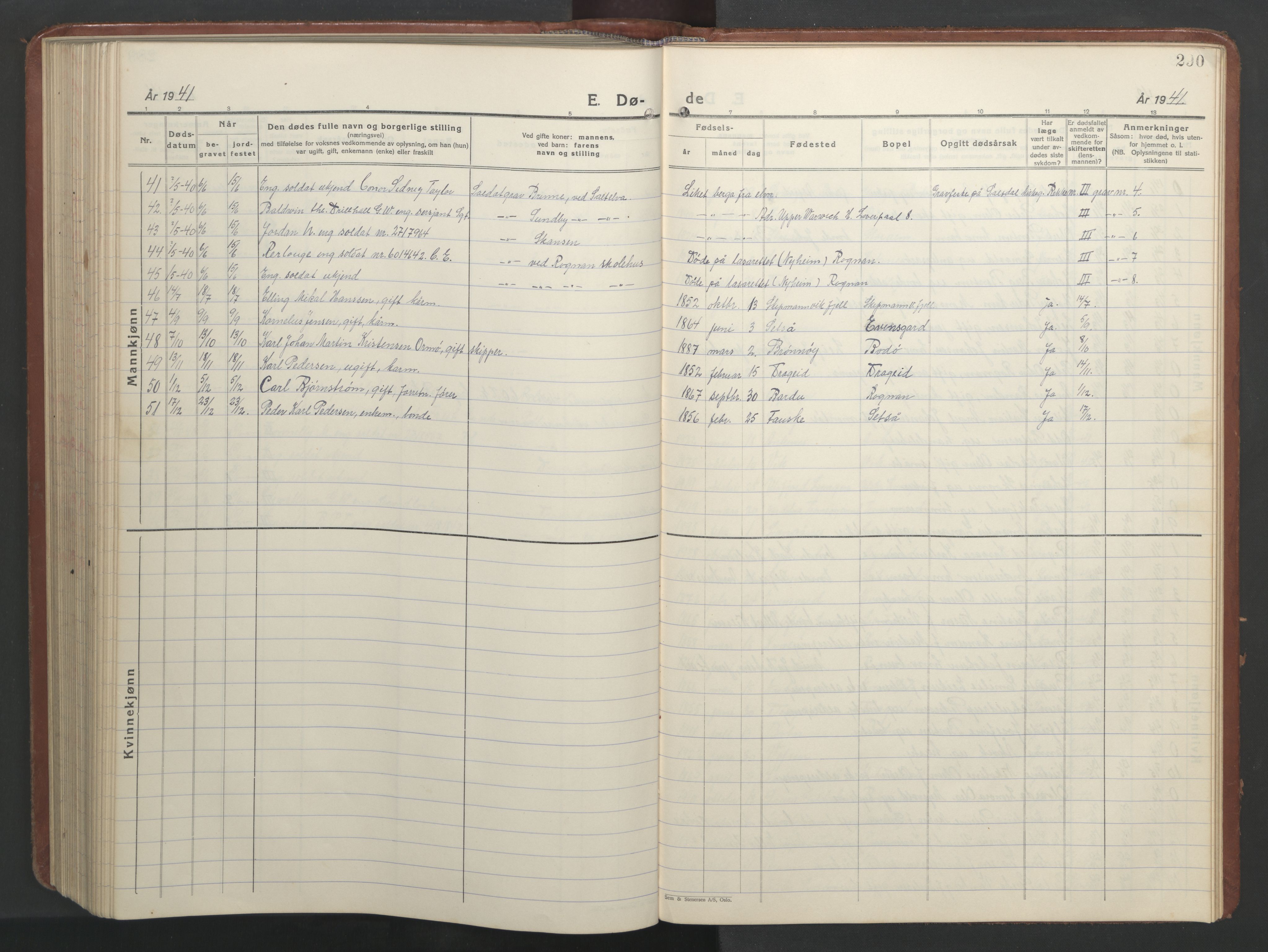 Ministerialprotokoller, klokkerbøker og fødselsregistre - Nordland, AV/SAT-A-1459/847/L0680: Parish register (copy) no. 847C08, 1930-1947, p. 290