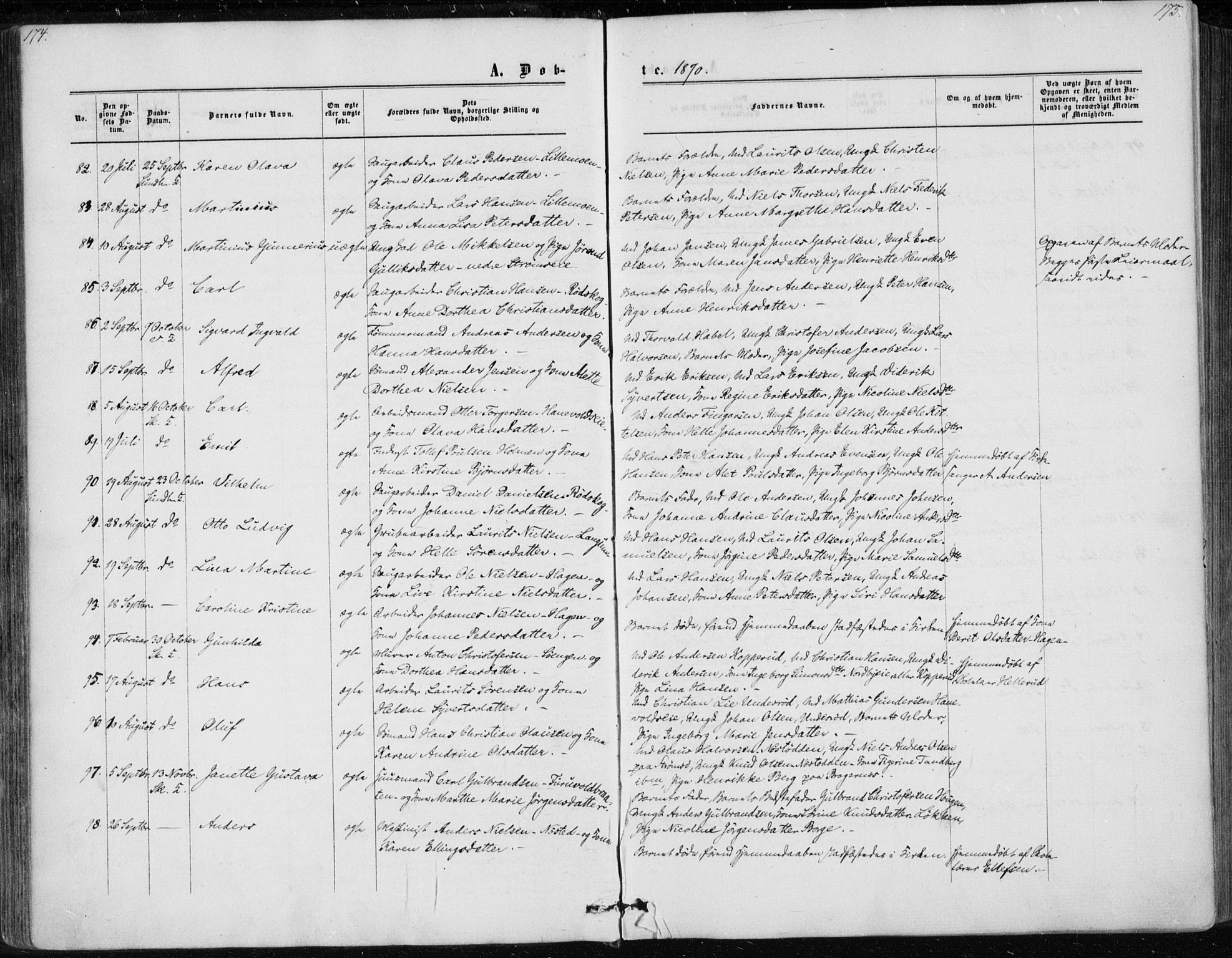 Skoger kirkebøker, AV/SAKO-A-59/F/Fa/L0004: Parish register (official) no. I 4, 1862-1872, p. 174-175
