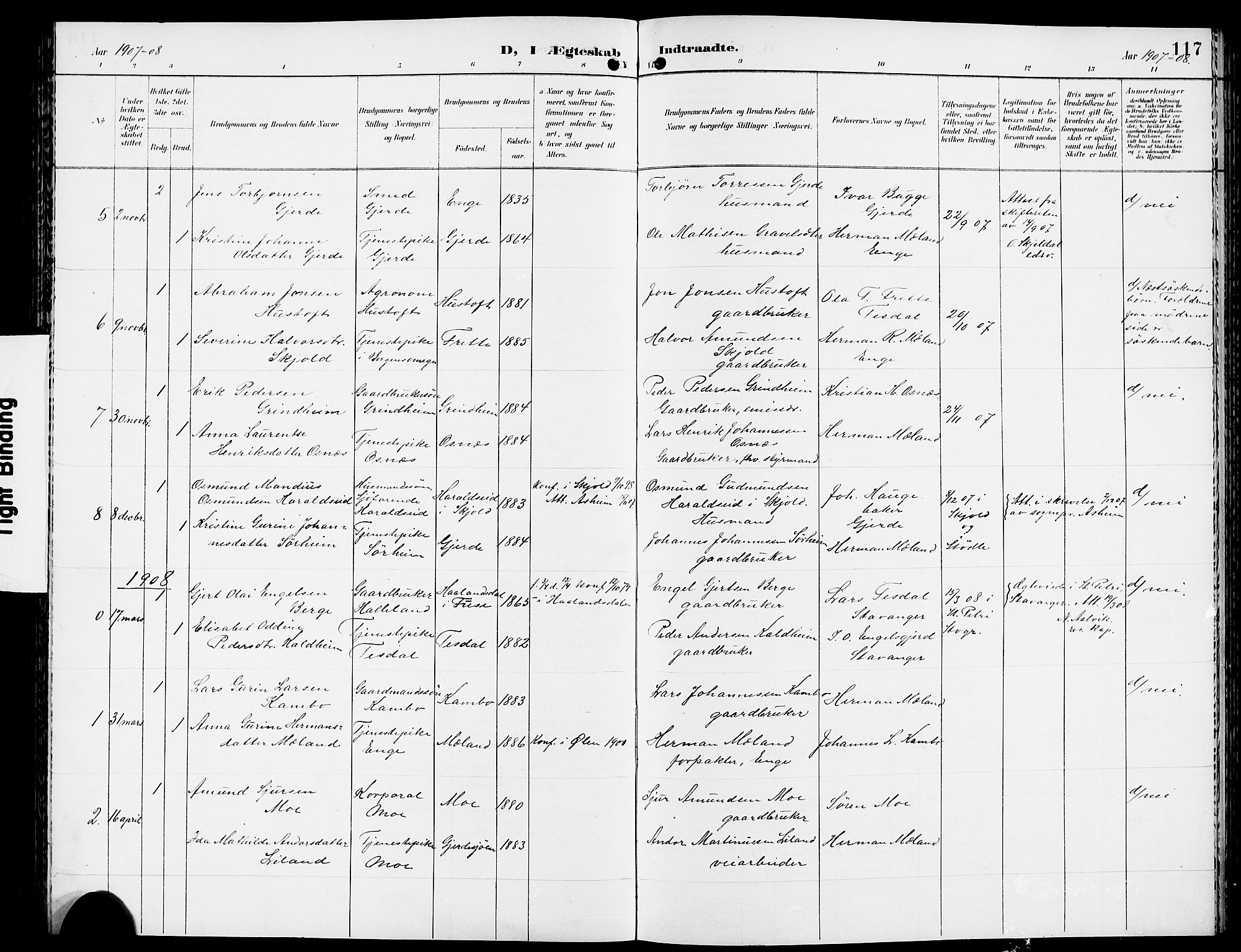 Etne sokneprestembete, SAB/A-75001/H/Hab: Parish register (copy) no. A 6, 1897-1924, p. 117