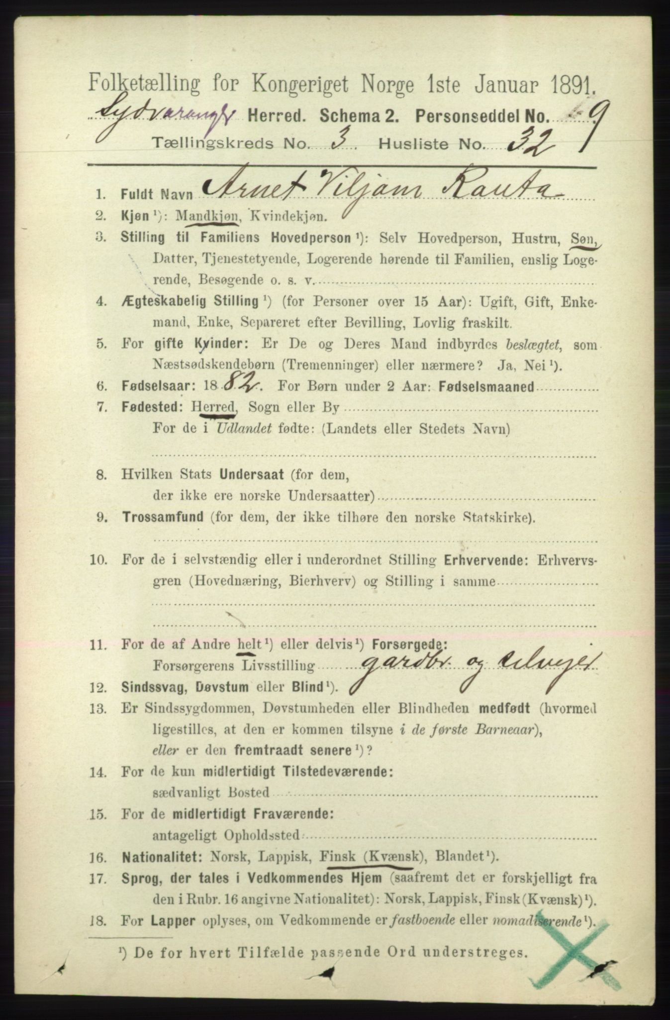 RA, 1891 census for 2030 Sør-Varanger, 1891, p. 1007