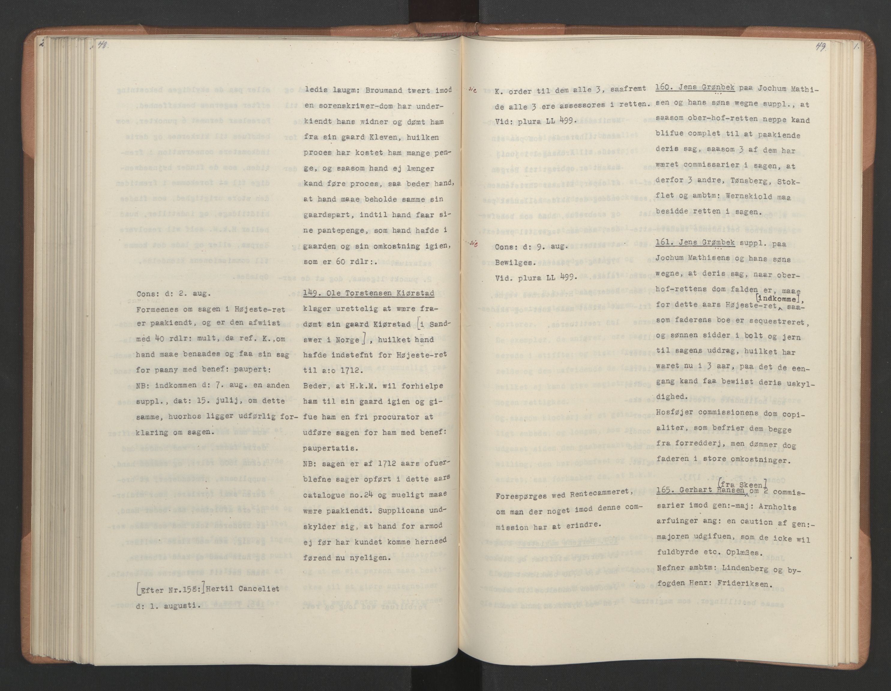 Avskriftsamlingen, AV/RA-EA-4022/F/Fa/L0079: Supplikker, 1712-1713, p. 188