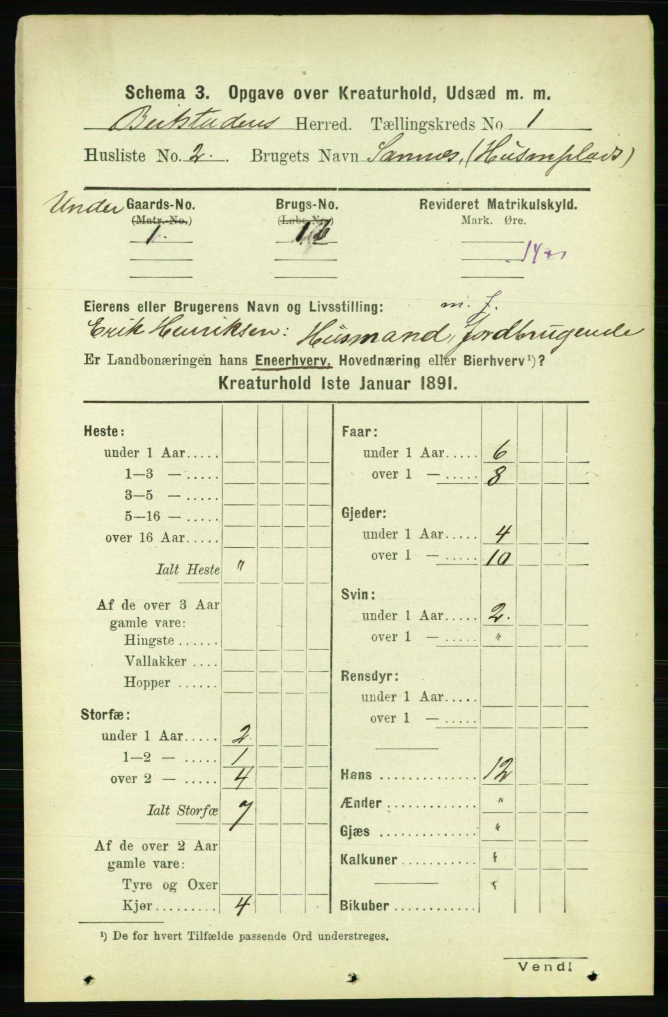 RA, 1891 census for 1727 Beitstad, 1891, p. 5657