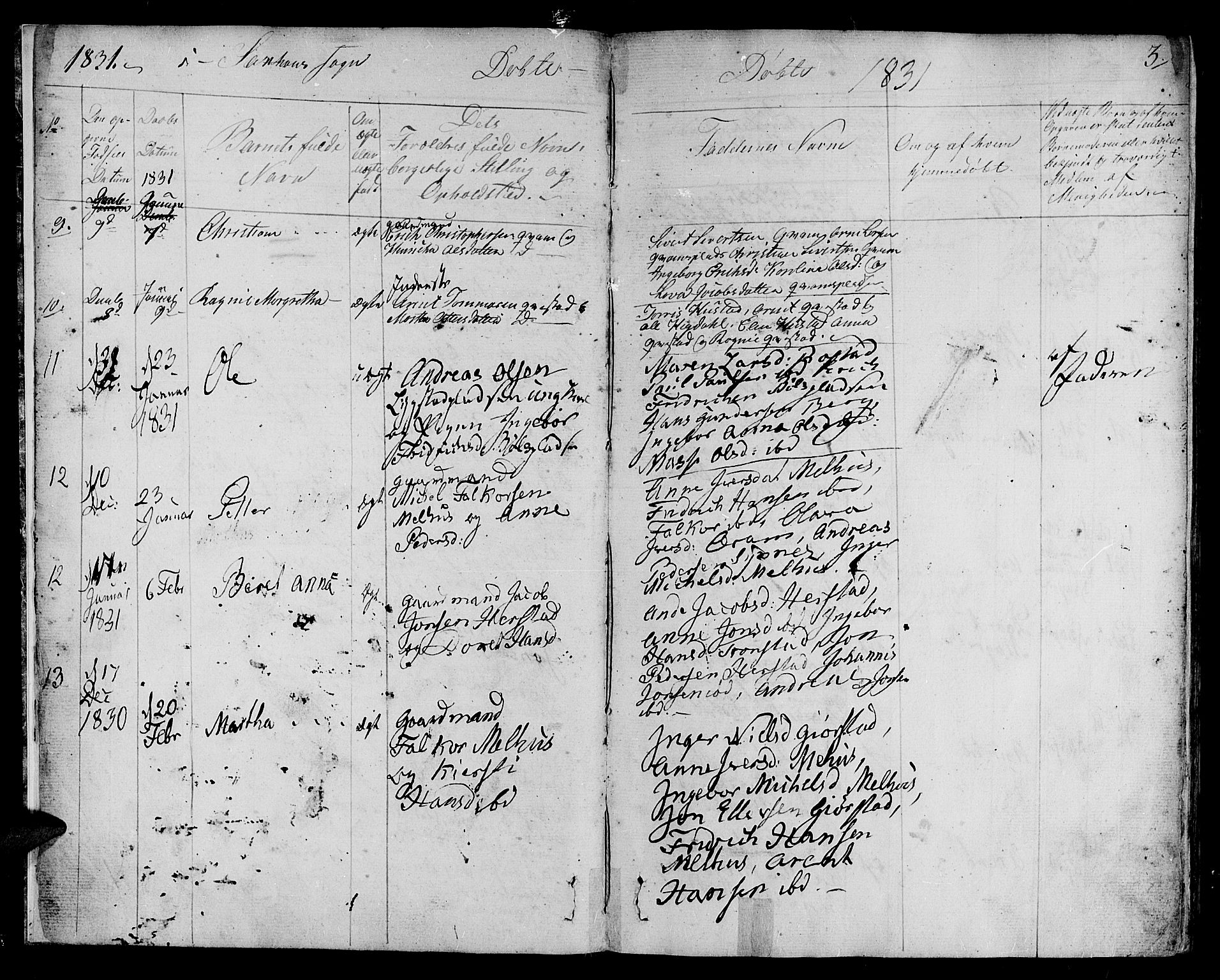 Ministerialprotokoller, klokkerbøker og fødselsregistre - Nord-Trøndelag, SAT/A-1458/730/L0277: Parish register (official) no. 730A06 /1, 1830-1839, p. 3