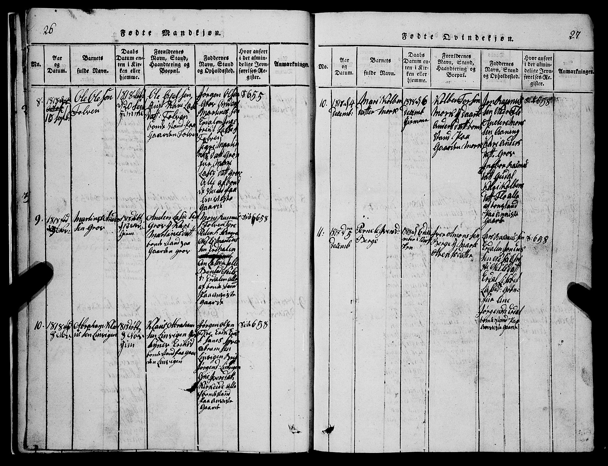 Stryn Sokneprestembete, AV/SAB-A-82501: Parish register (copy) no. C 1, 1801-1845, p. 26-27