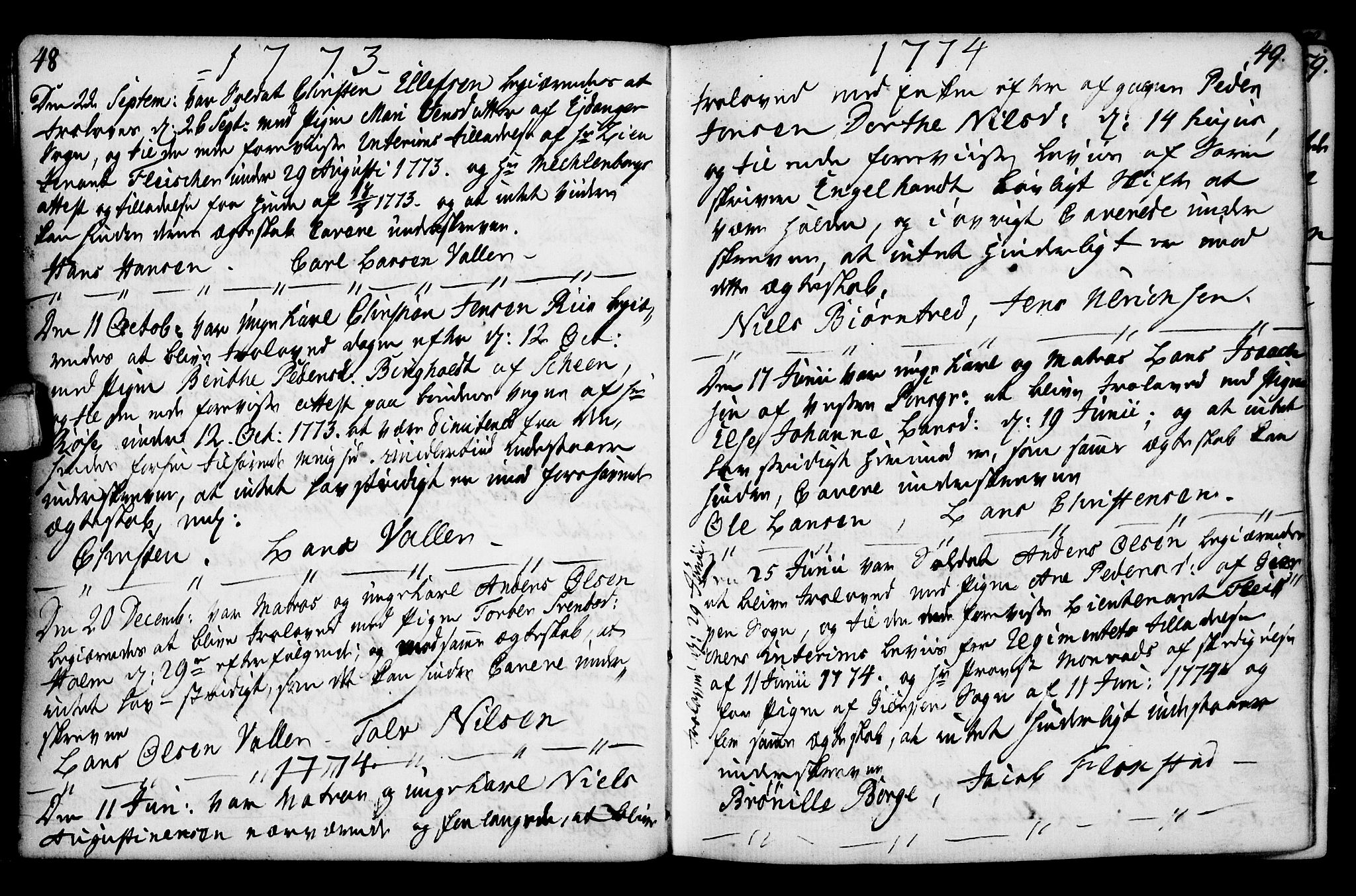 Porsgrunn kirkebøker , SAKO/A-104/F/Fa/L0003: Parish register (official) no. 3, 1764-1814, p. 48-49