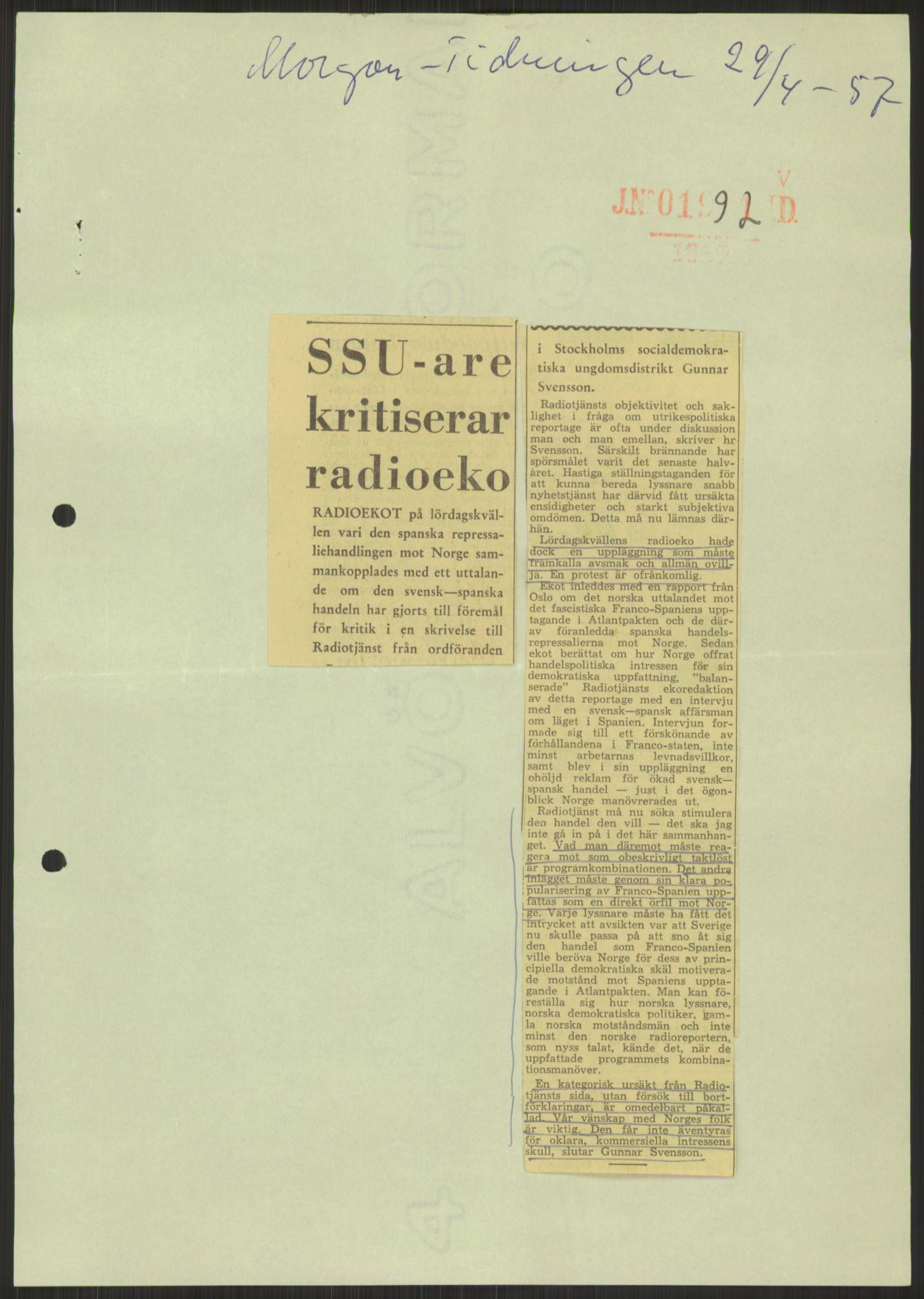 Utenriksdepartementet, RA/S-2259, 1951-1959, p. 741