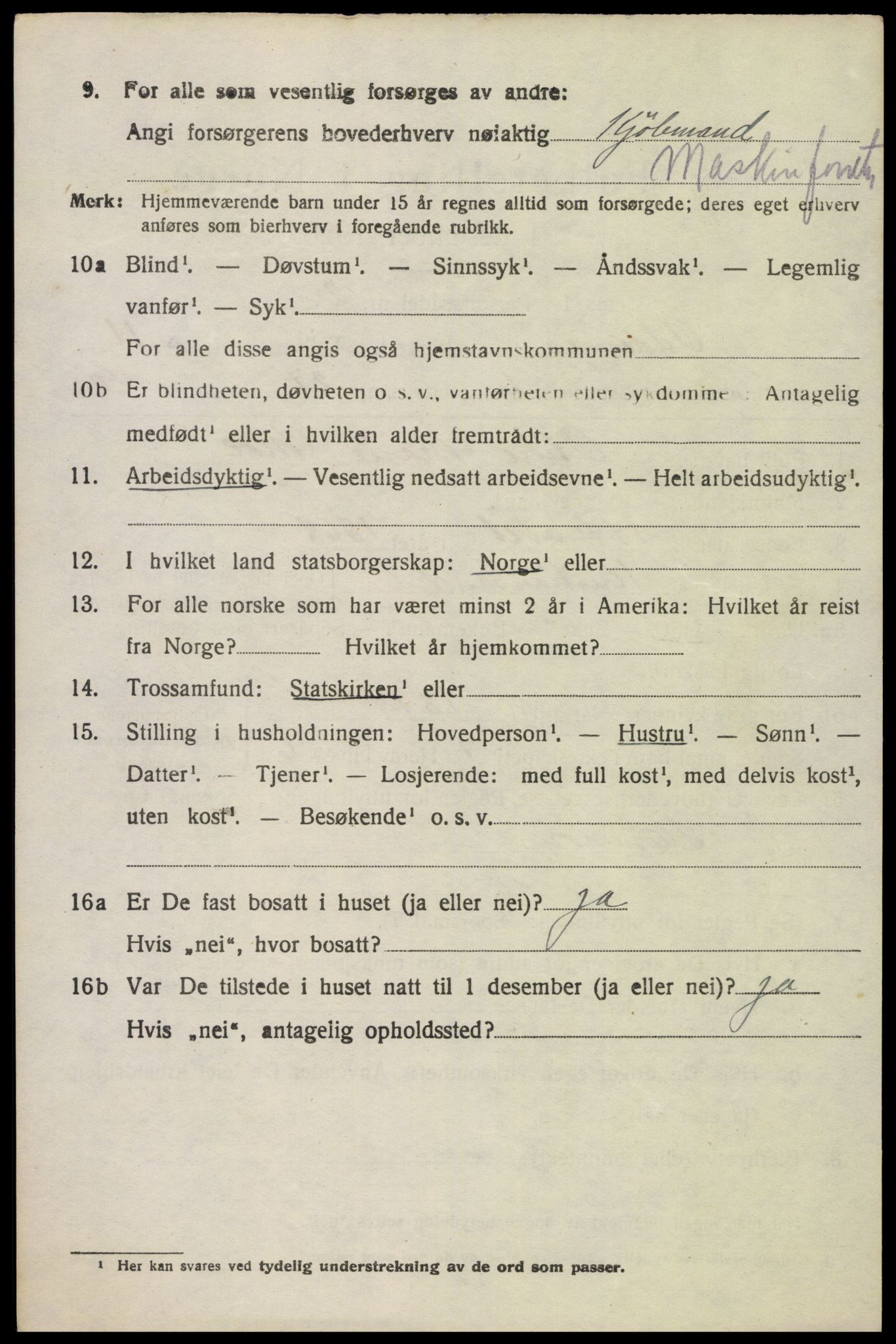 SAK, 1920 census for Oddernes, 1920, p. 7108