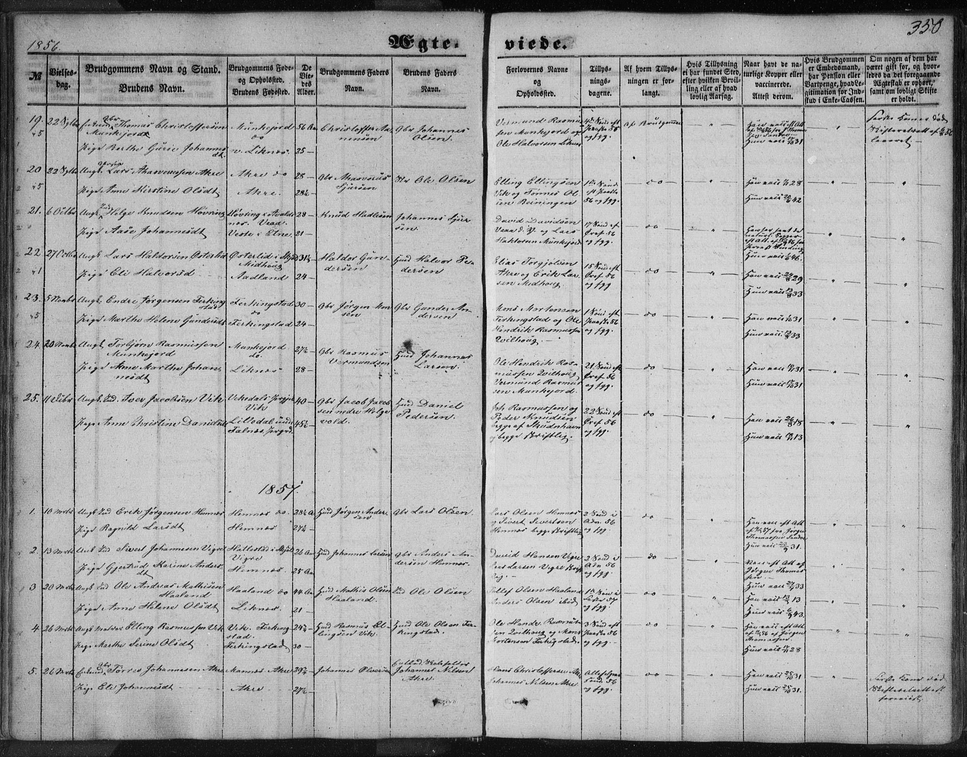 Skudenes sokneprestkontor, AV/SAST-A -101849/H/Ha/Haa/L0005: Parish register (official) no. A 3.2, 1847-1863, p. 350