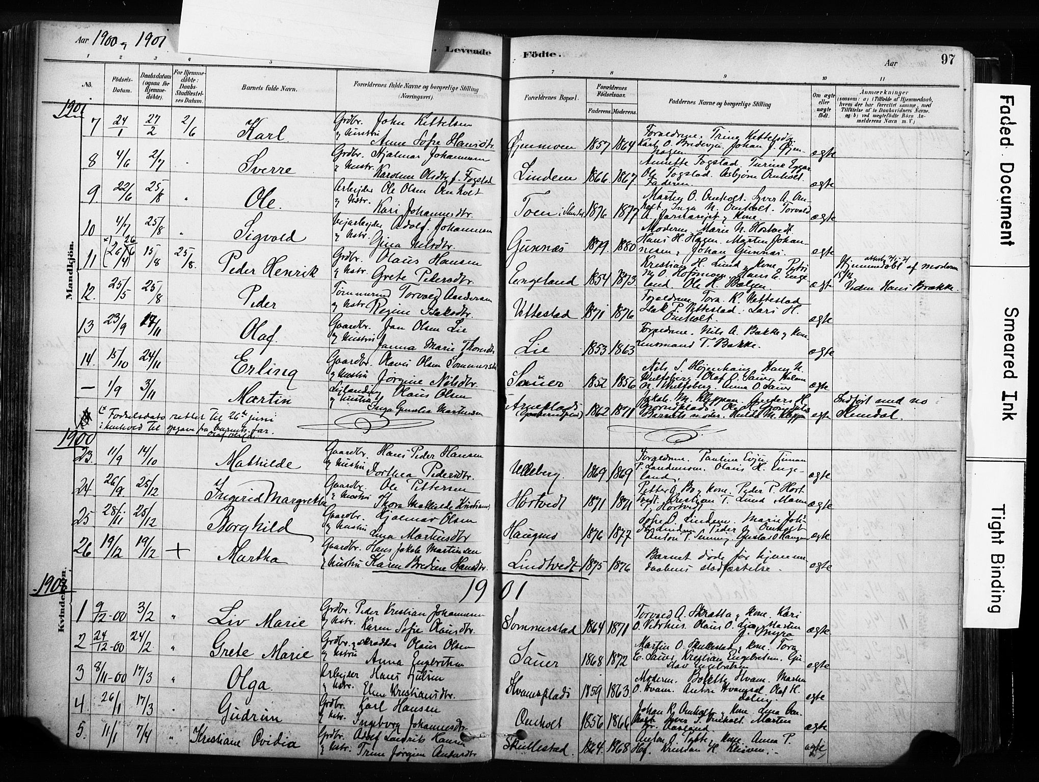 Sandsvær kirkebøker, SAKO/A-244/F/Fb/L0001: Parish register (official) no. II 1, 1878-1906, p. 97
