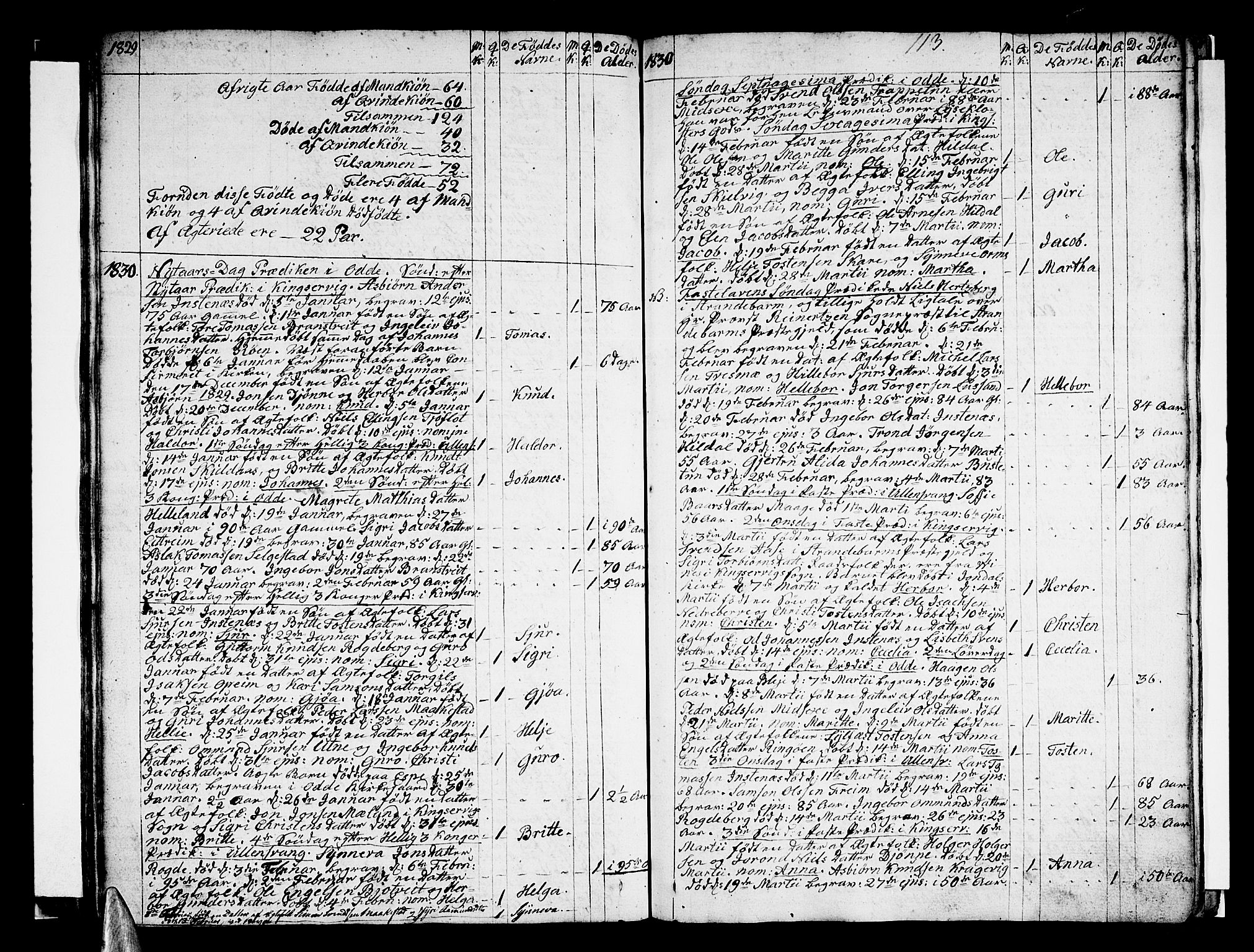 Ullensvang sokneprestembete, SAB/A-78701/H/Haa: Parish register (official) no. A 8, 1804-1835, p. 113