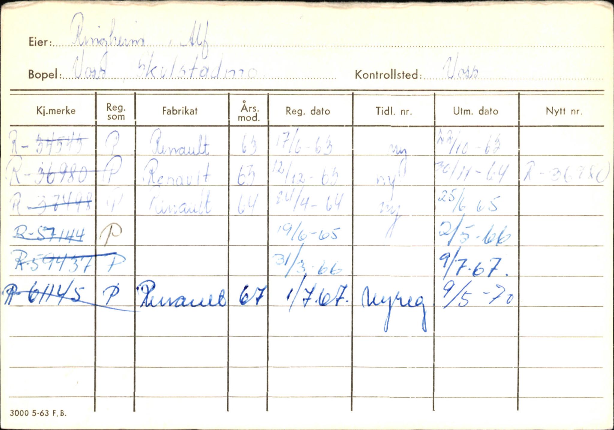 Statens vegvesen, Hordaland vegkontor, AV/SAB-A-5201/2/Ha/L0045: R-eierkort R, 1920-1971, p. 15