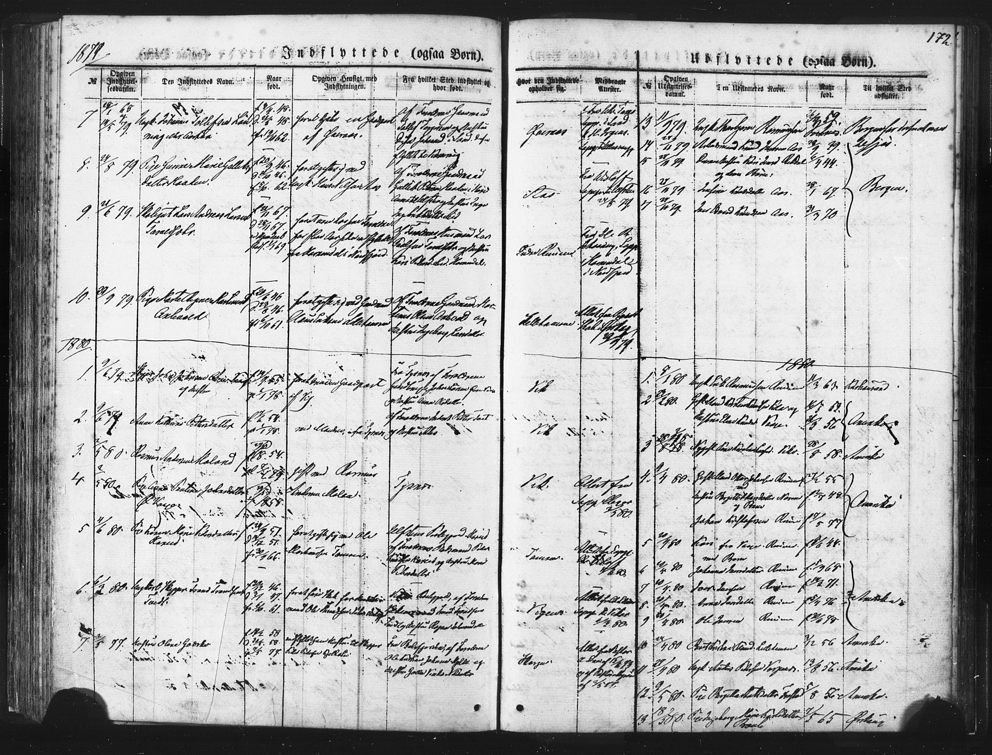 Ministerialprotokoller, klokkerbøker og fødselsregistre - Møre og Romsdal, AV/SAT-A-1454/539/L0530: Parish register (official) no. 539A03, 1872-1886, p. 172