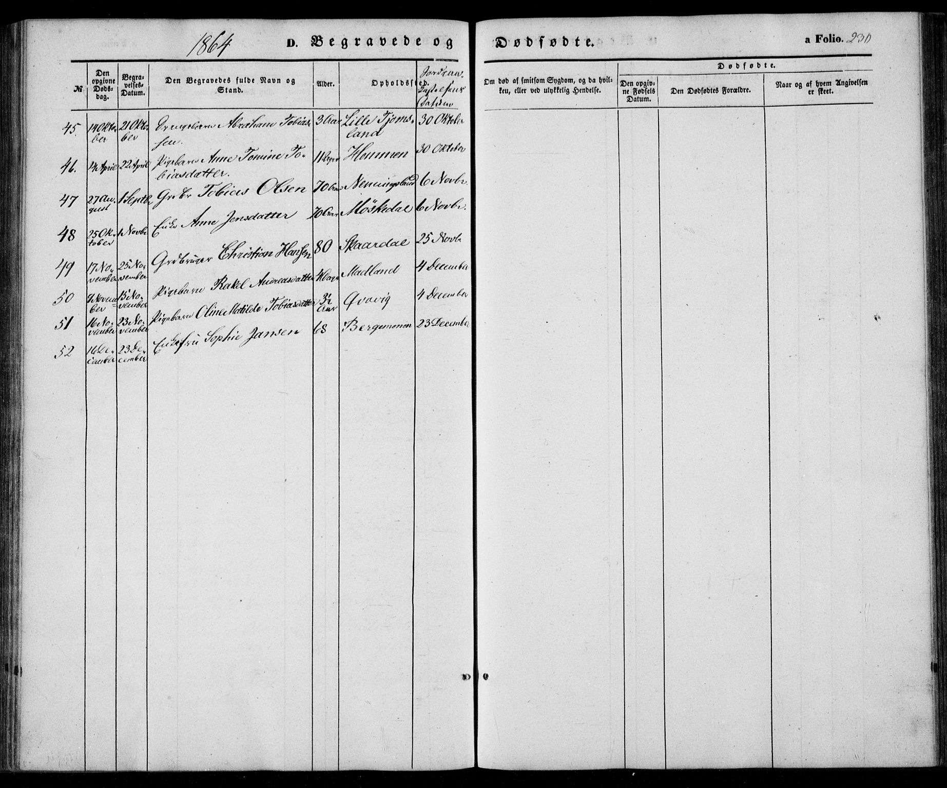 Lyngdal sokneprestkontor, AV/SAK-1111-0029/F/Fa/Fac/L0009: Parish register (official) no. A 9, 1852-1864, p. 230