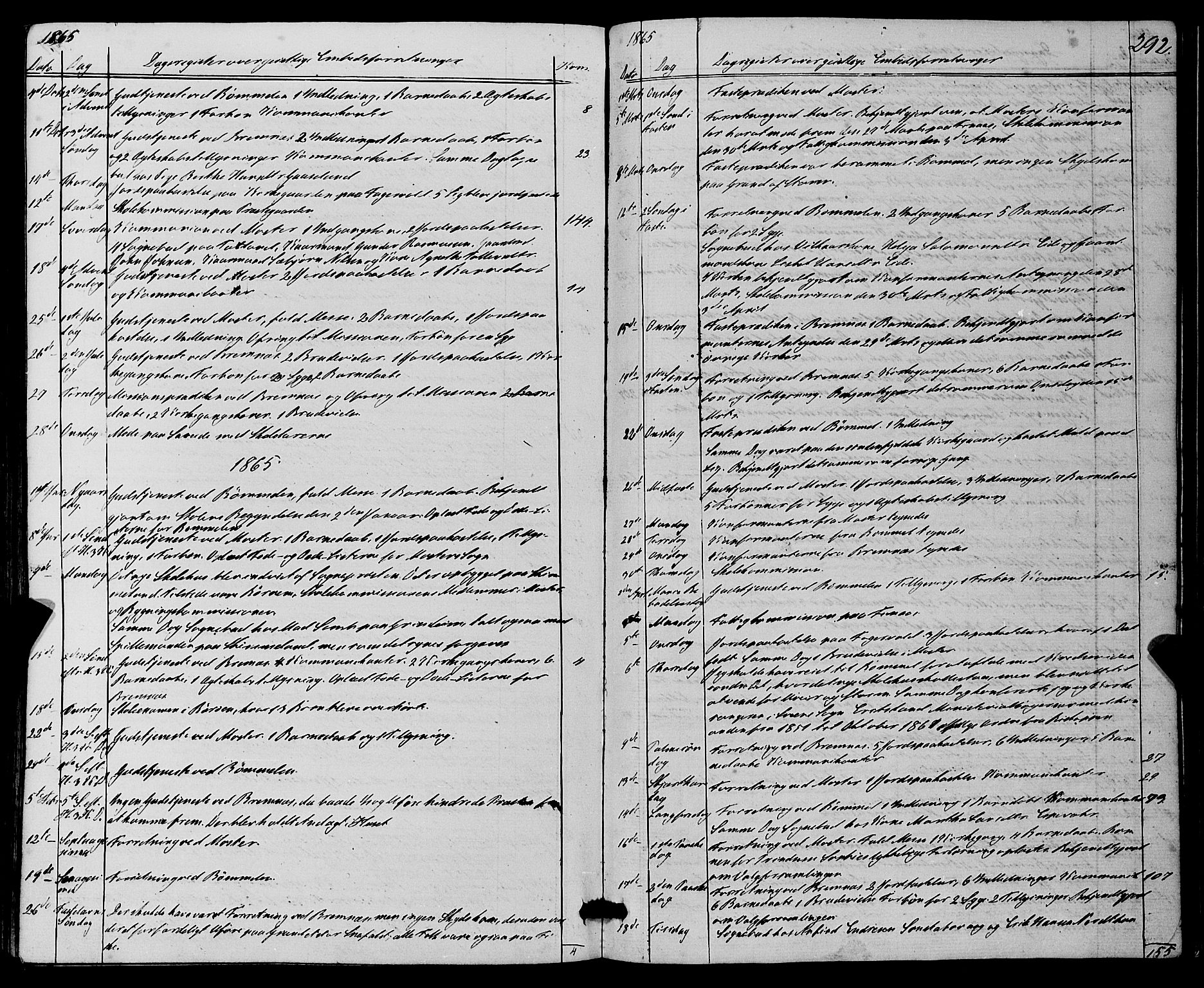 Finnås sokneprestembete, SAB/A-99925/H/Ha/Haa/Haaa/L0008: Parish register (official) no. A 8, 1863-1872, p. 292