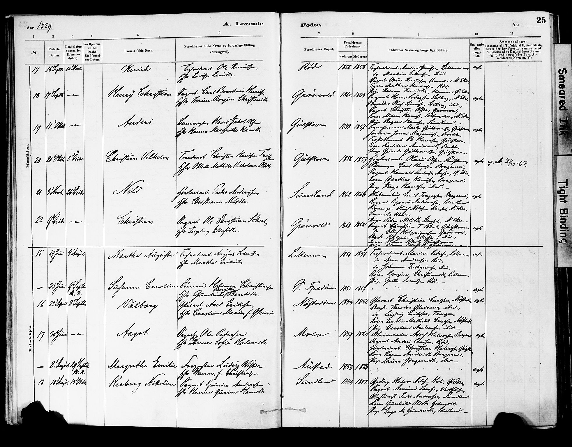 Strømsgodset kirkebøker, AV/SAKO-A-324/F/Fa/L0001: Parish register (official) no. 1, 1885-1909, p. 25