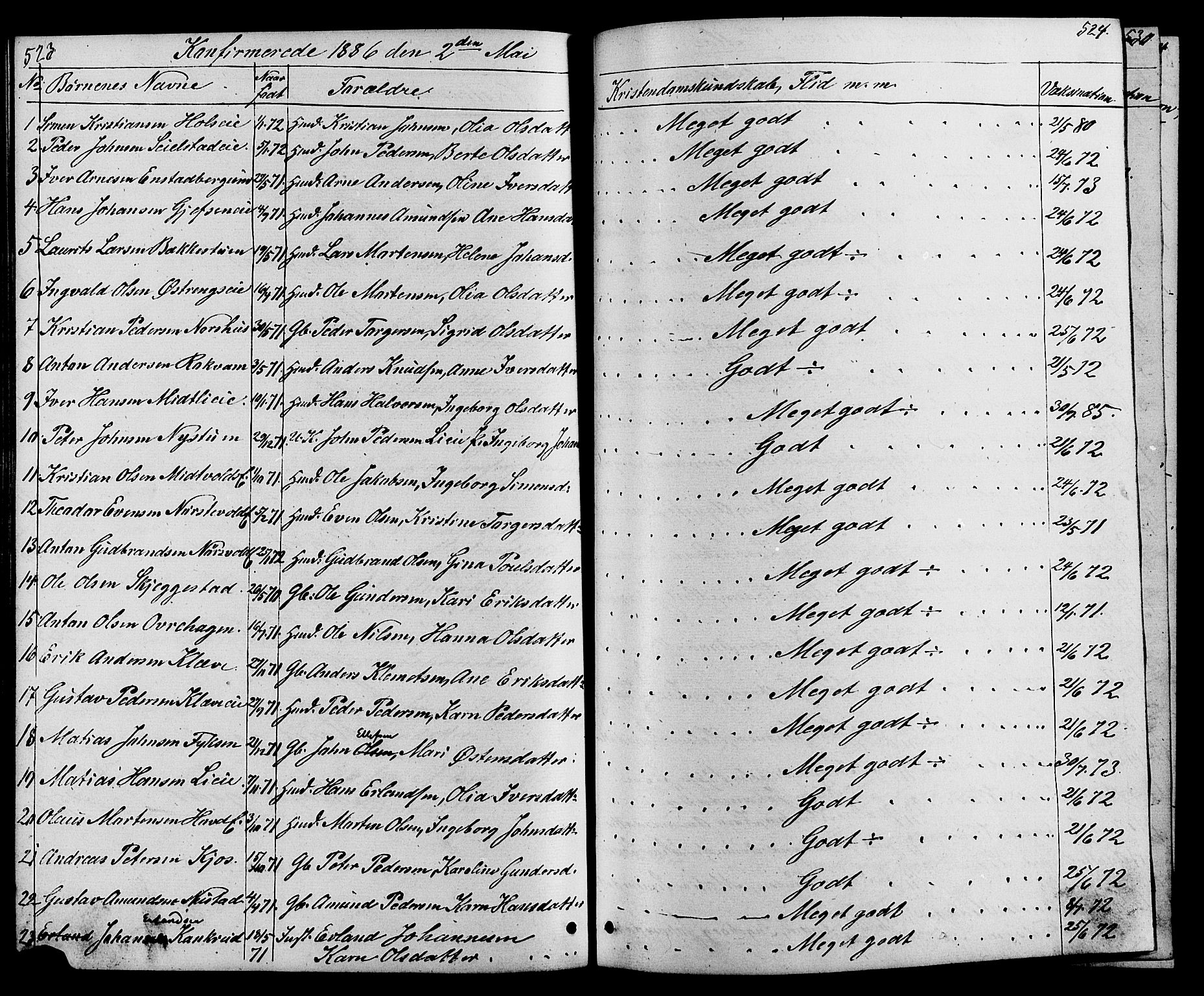 Østre Gausdal prestekontor, SAH/PREST-092/H/Ha/Hab/L0001: Parish register (copy) no. 1, 1863-1893, p. 523-524