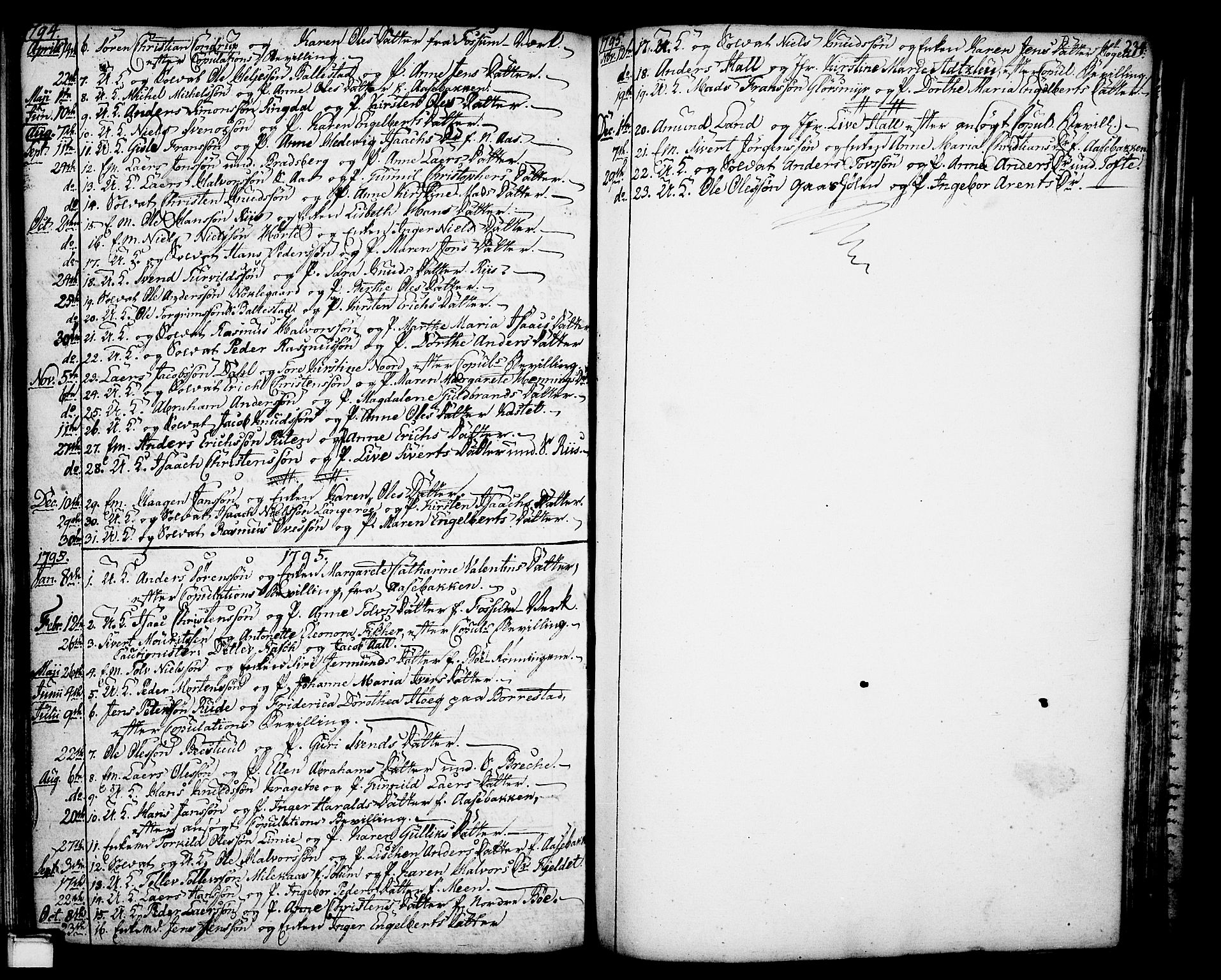 Gjerpen kirkebøker, SAKO/A-265/F/Fa/L0002: Parish register (official) no. I 2, 1747-1795, p. 234