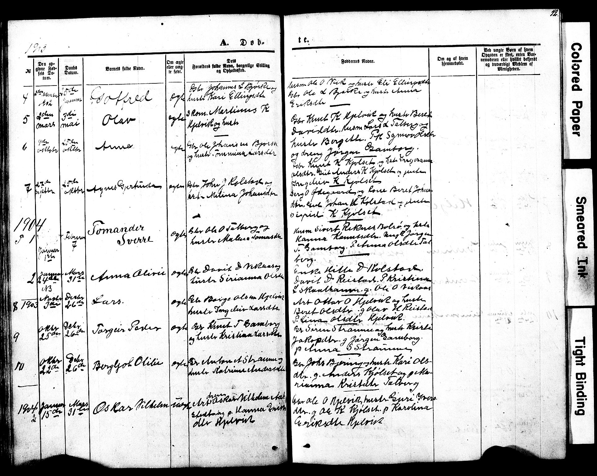 Ministerialprotokoller, klokkerbøker og fødselsregistre - Møre og Romsdal, SAT/A-1454/550/L0618: Parish register (copy) no. 550C01, 1870-1927, p. 42