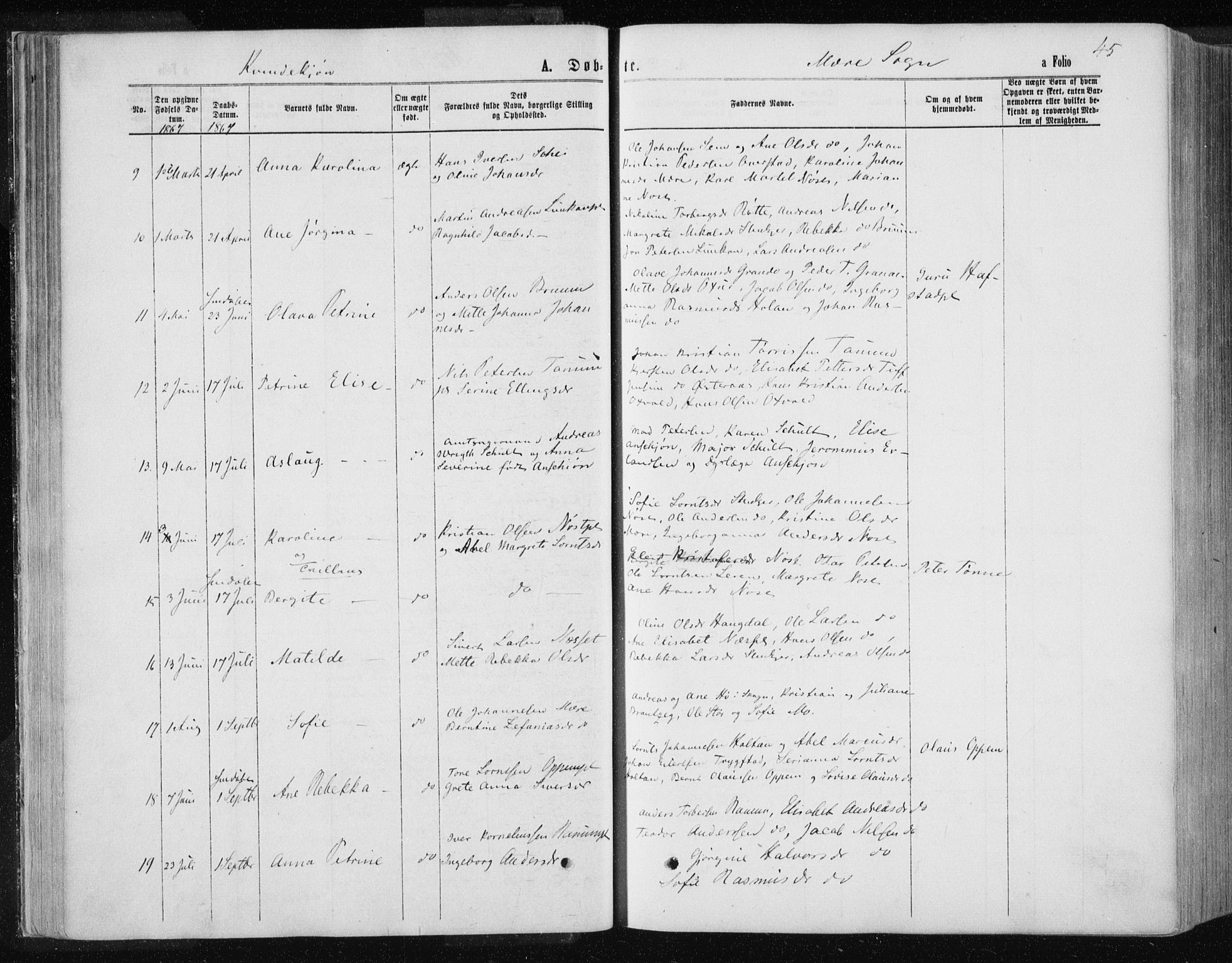 Ministerialprotokoller, klokkerbøker og fødselsregistre - Nord-Trøndelag, AV/SAT-A-1458/735/L0345: Parish register (official) no. 735A08 /1, 1863-1872, p. 45