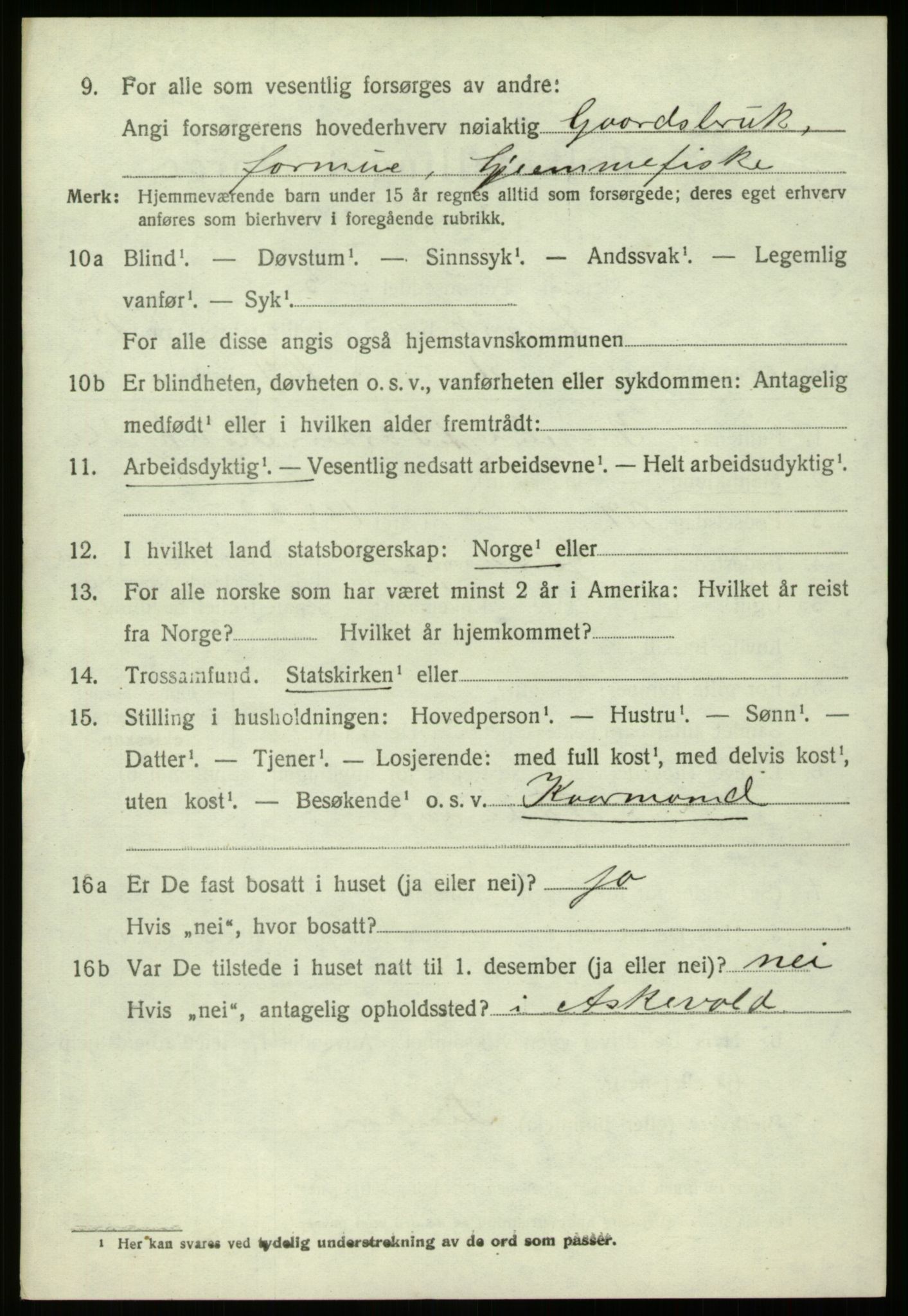 SAB, 1920 census for Davik, 1920, p. 7208