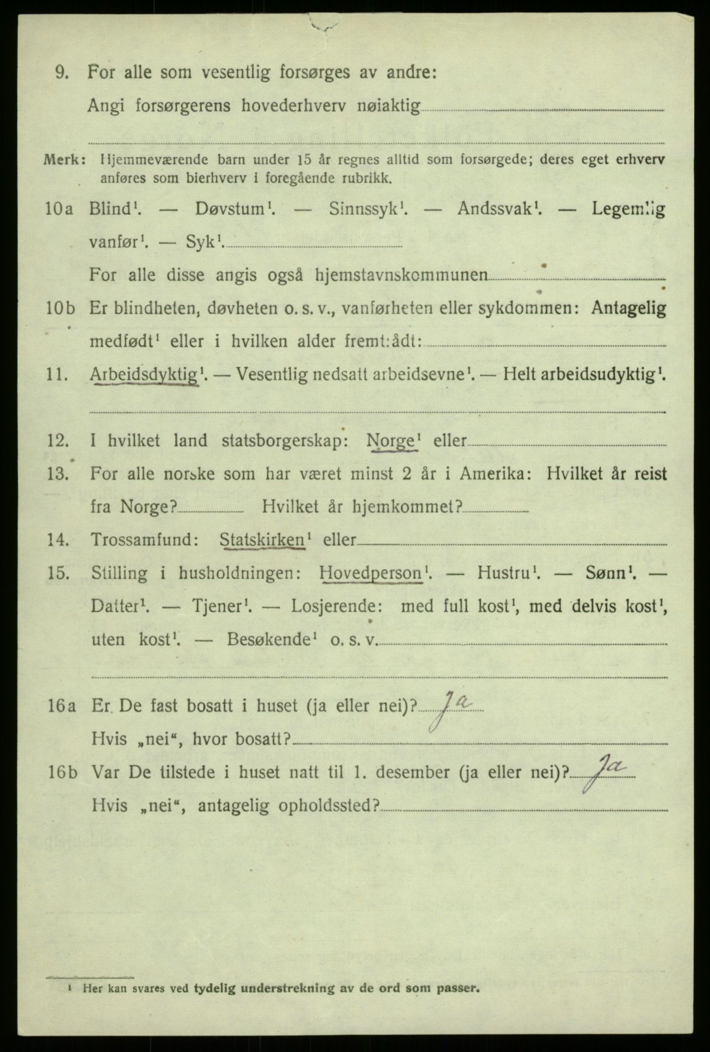 SAB, 1920 census for Sogndal, 1920, p. 7074