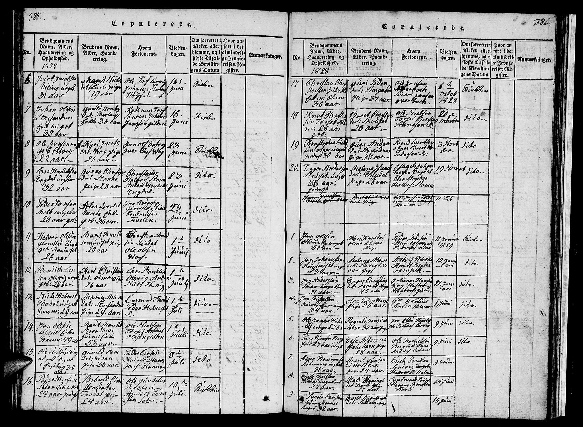 Ministerialprotokoller, klokkerbøker og fødselsregistre - Møre og Romsdal, AV/SAT-A-1454/578/L0908: Parish register (copy) no. 578C01, 1819-1837, p. 385-386