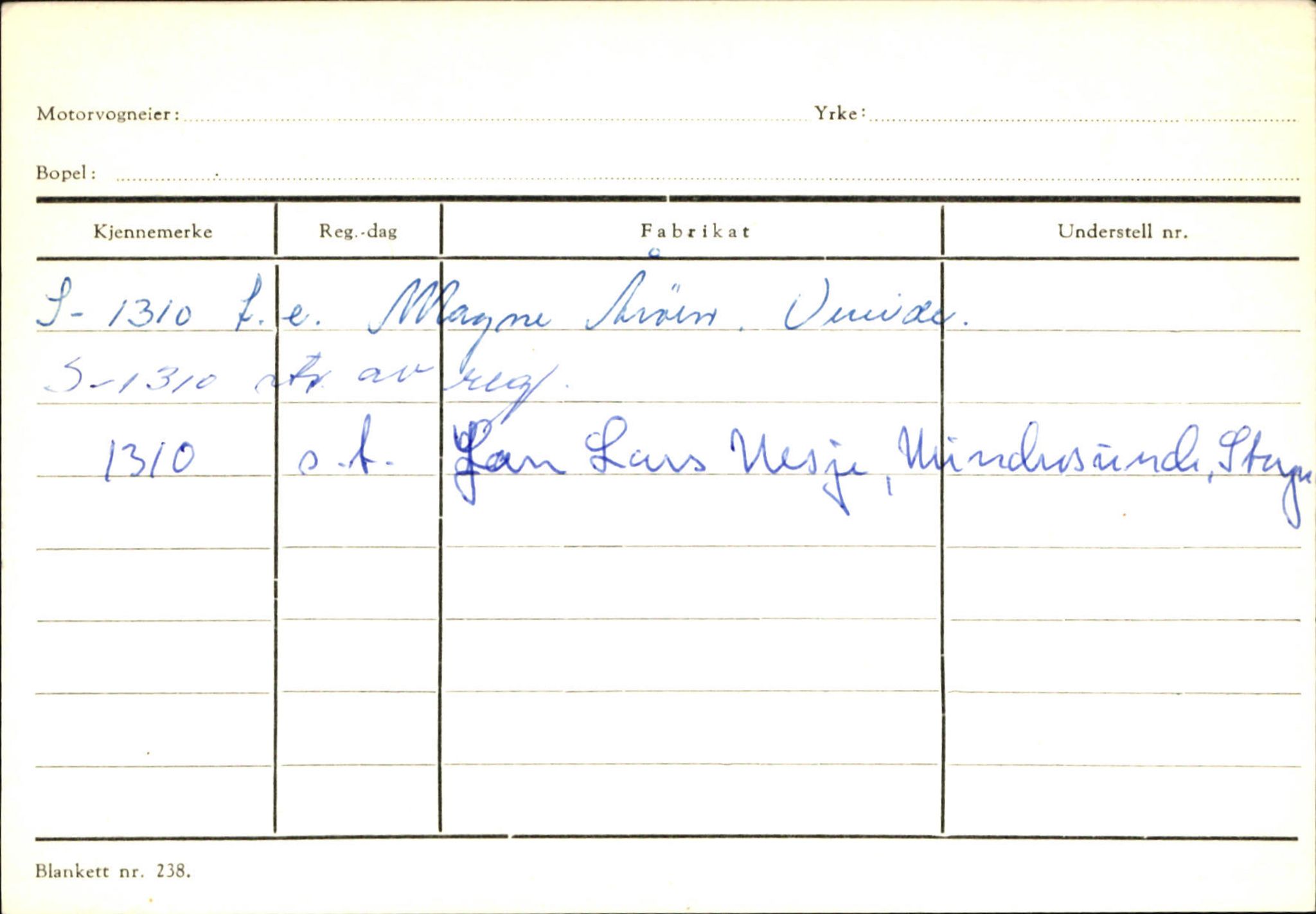 Statens vegvesen, Sogn og Fjordane vegkontor, AV/SAB-A-5301/4/F/L0144: Registerkort Vågsøy A-R, 1945-1975, p. 24