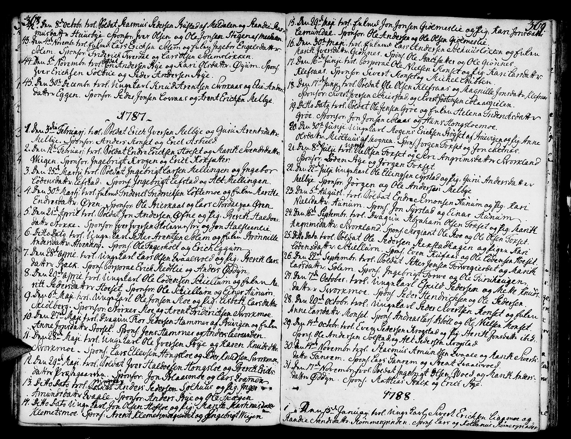 Ministerialprotokoller, klokkerbøker og fødselsregistre - Sør-Trøndelag, SAT/A-1456/668/L0802: Parish register (official) no. 668A02, 1776-1799, p. 368-369
