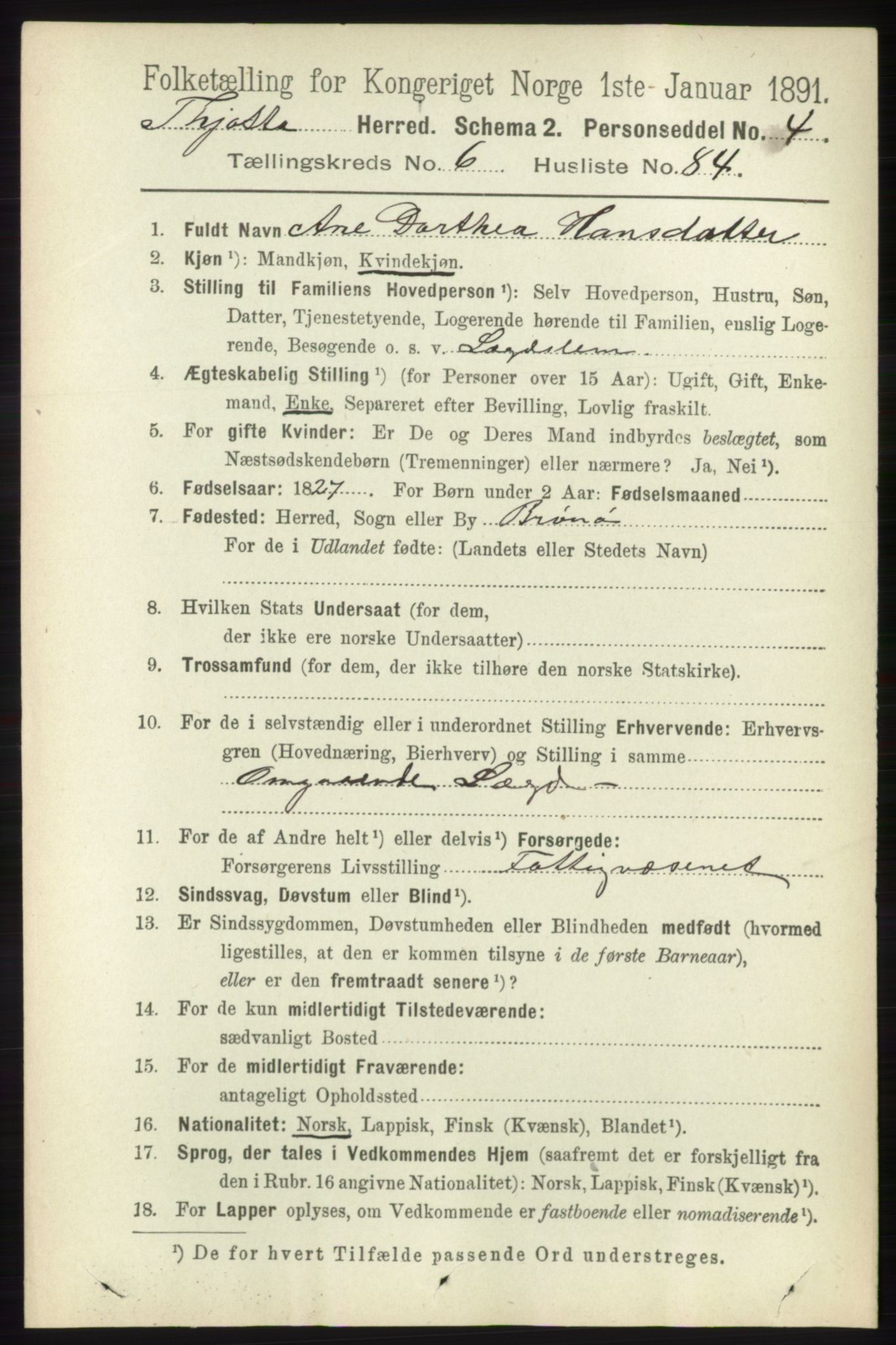 RA, 1891 census for 1817 Tjøtta, 1891, p. 3507