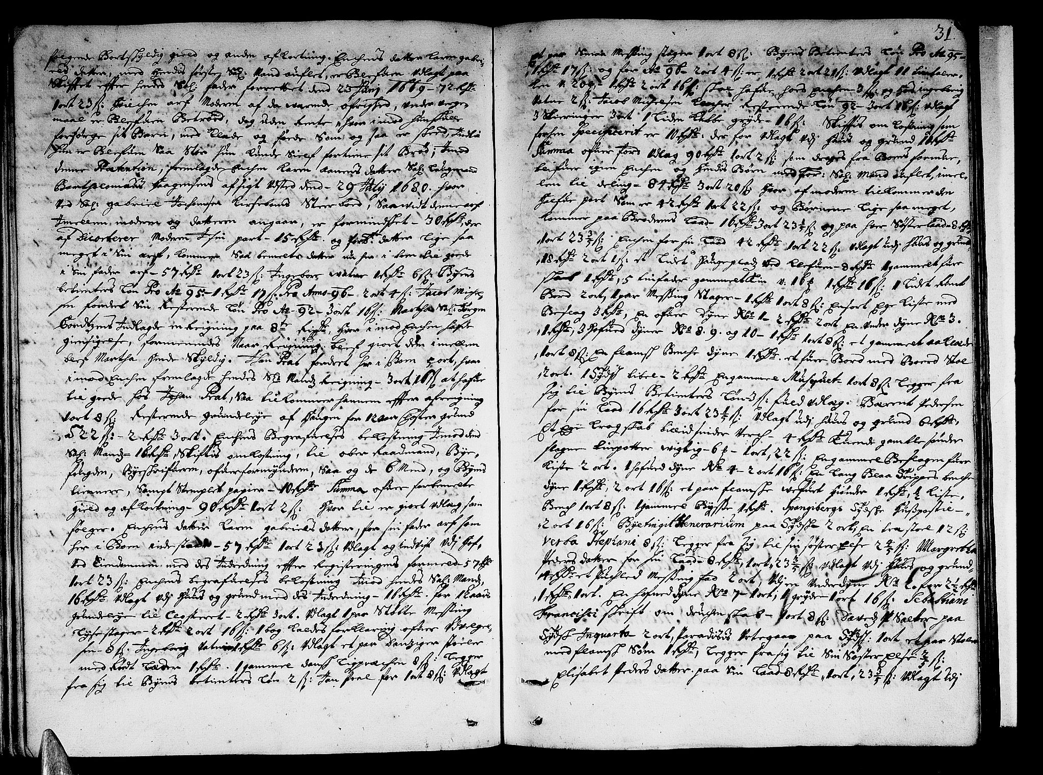 Stavanger byfogd, AV/SAST-A-101408/001/5/50/503BB/L0003: Skifteprotokoll, 1695-1707, p. 30b-31a