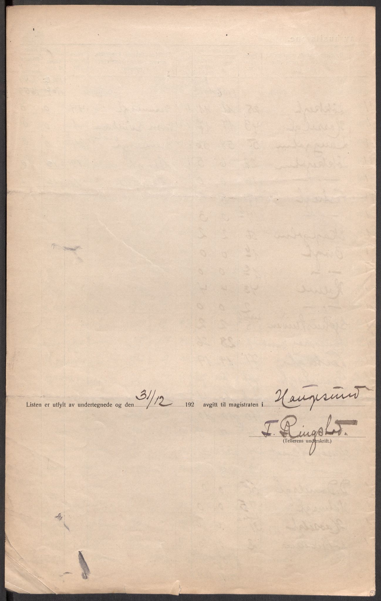 SAST, 1920 census for Haugesund, 1920, p. 59