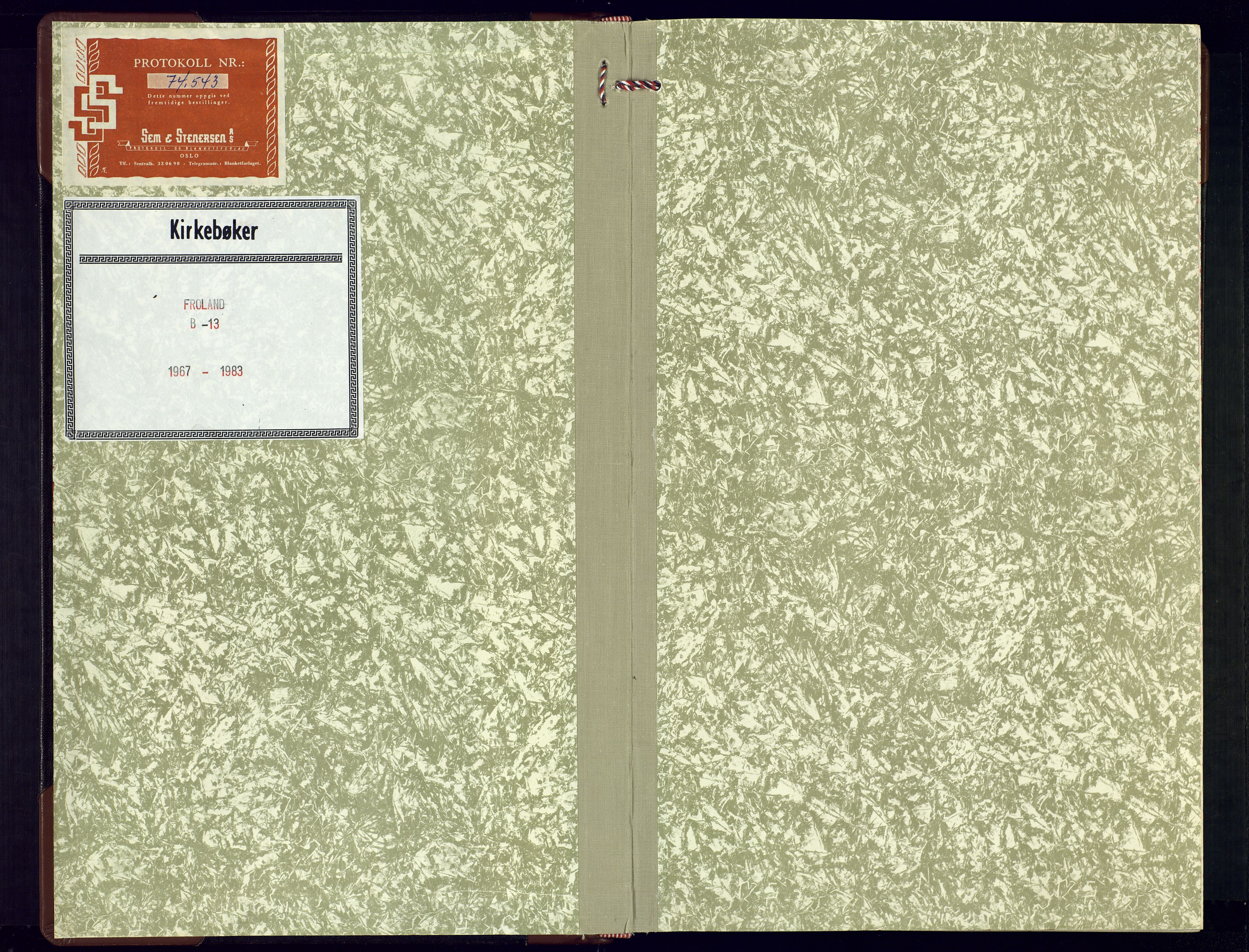 Froland sokneprestkontor, SAK/1111-0013/F/Fb/L0013: Parish register (copy) no. B-13, 1968-1983