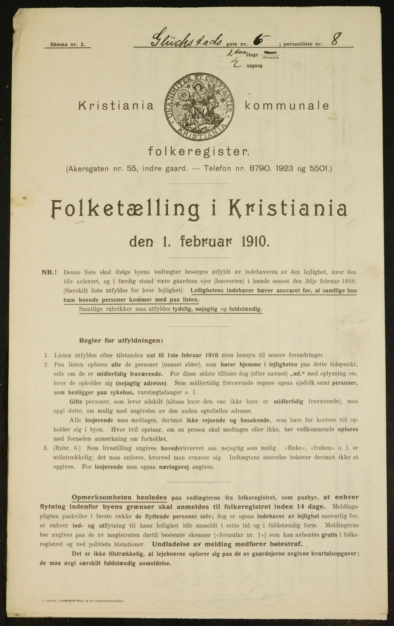 OBA, Municipal Census 1910 for Kristiania, 1910, p. 28054