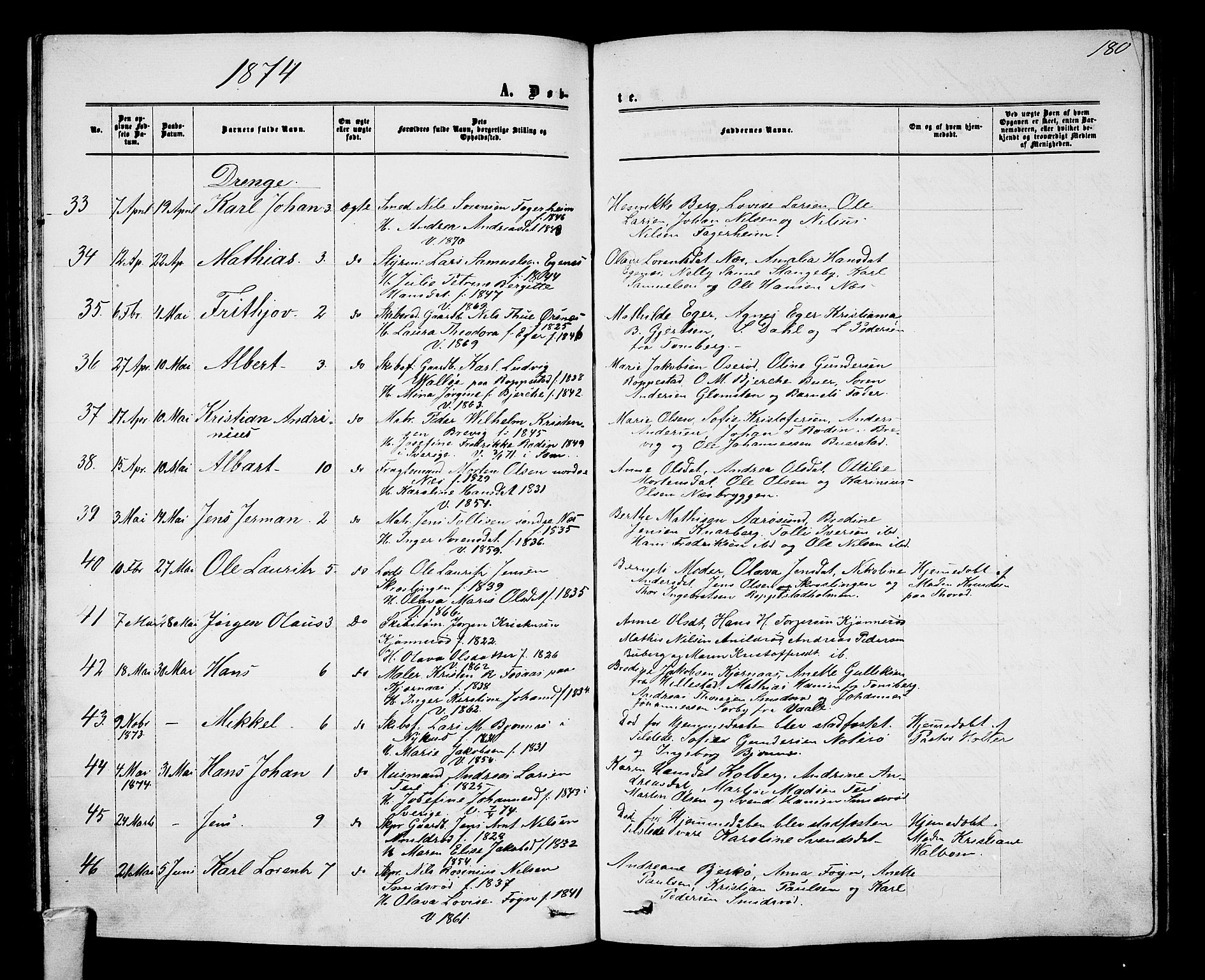 Nøtterøy kirkebøker, AV/SAKO-A-354/G/Ga/L0002: Parish register (copy) no. I 2, 1860-1877, p. 180