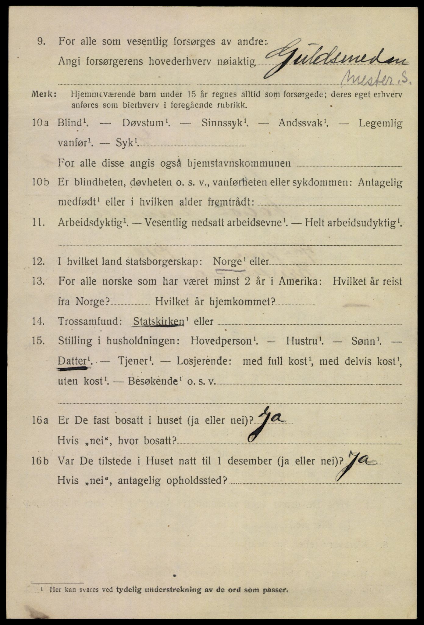 SAKO, 1920 census for Kragerø, 1920, p. 5594
