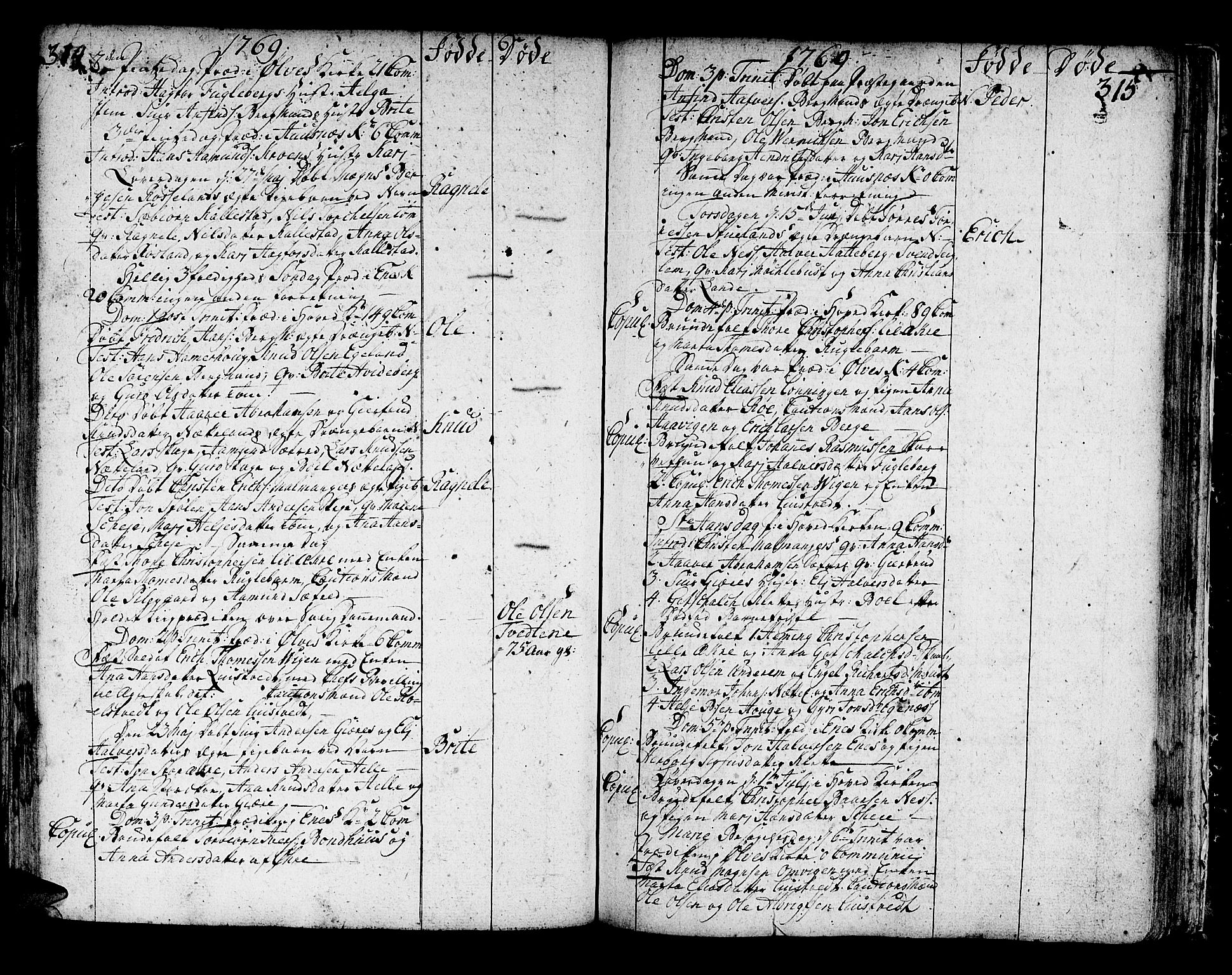 Kvinnherad sokneprestembete, SAB/A-76401/H/Haa: Parish register (official) no. A 3, 1754-1777, p. 314-315
