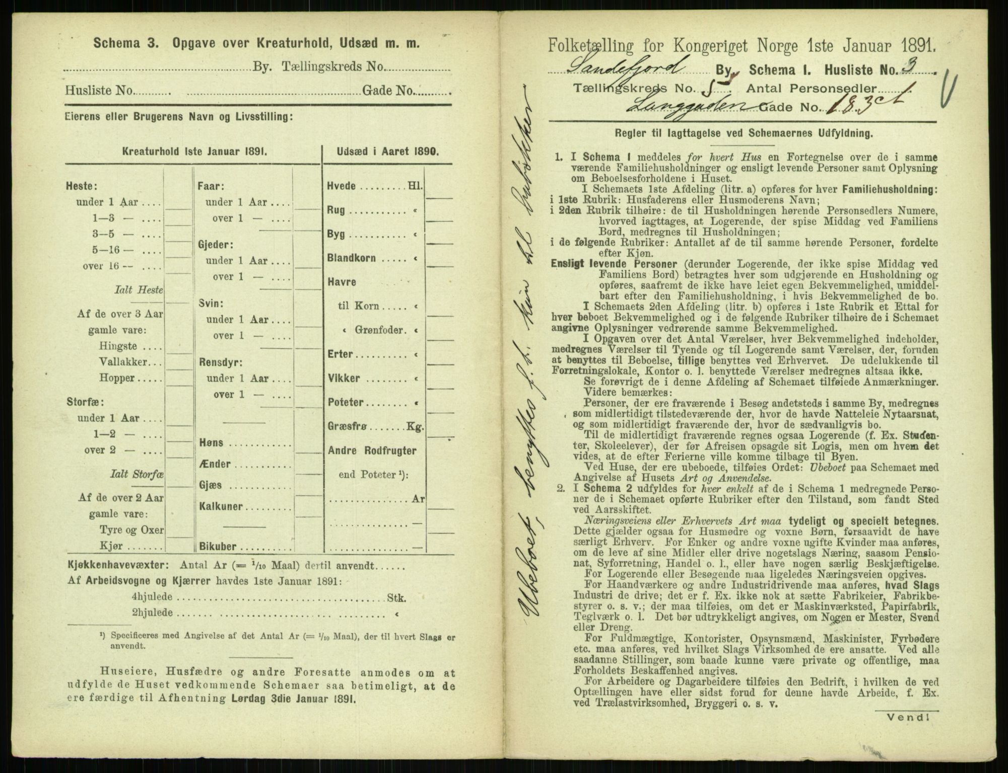 RA, 1891 census for 0706 Sandefjord, 1891, p. 515