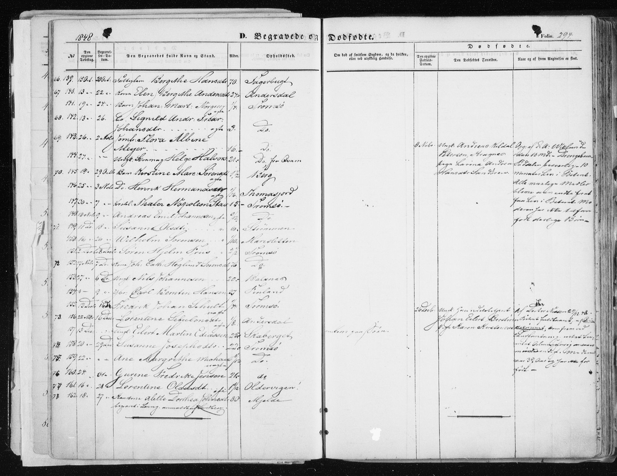 Tromsø sokneprestkontor/stiftsprosti/domprosti, SATØ/S-1343/G/Ga/L0010kirke: Parish register (official) no. 10, 1848-1855, p. 294
