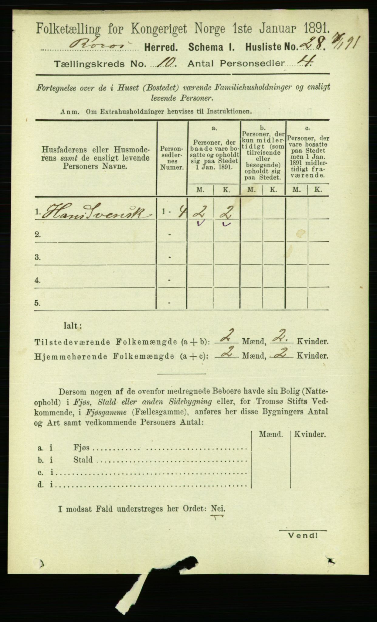 RA, 1891 census for 1640 Røros, 1891, p. 2011