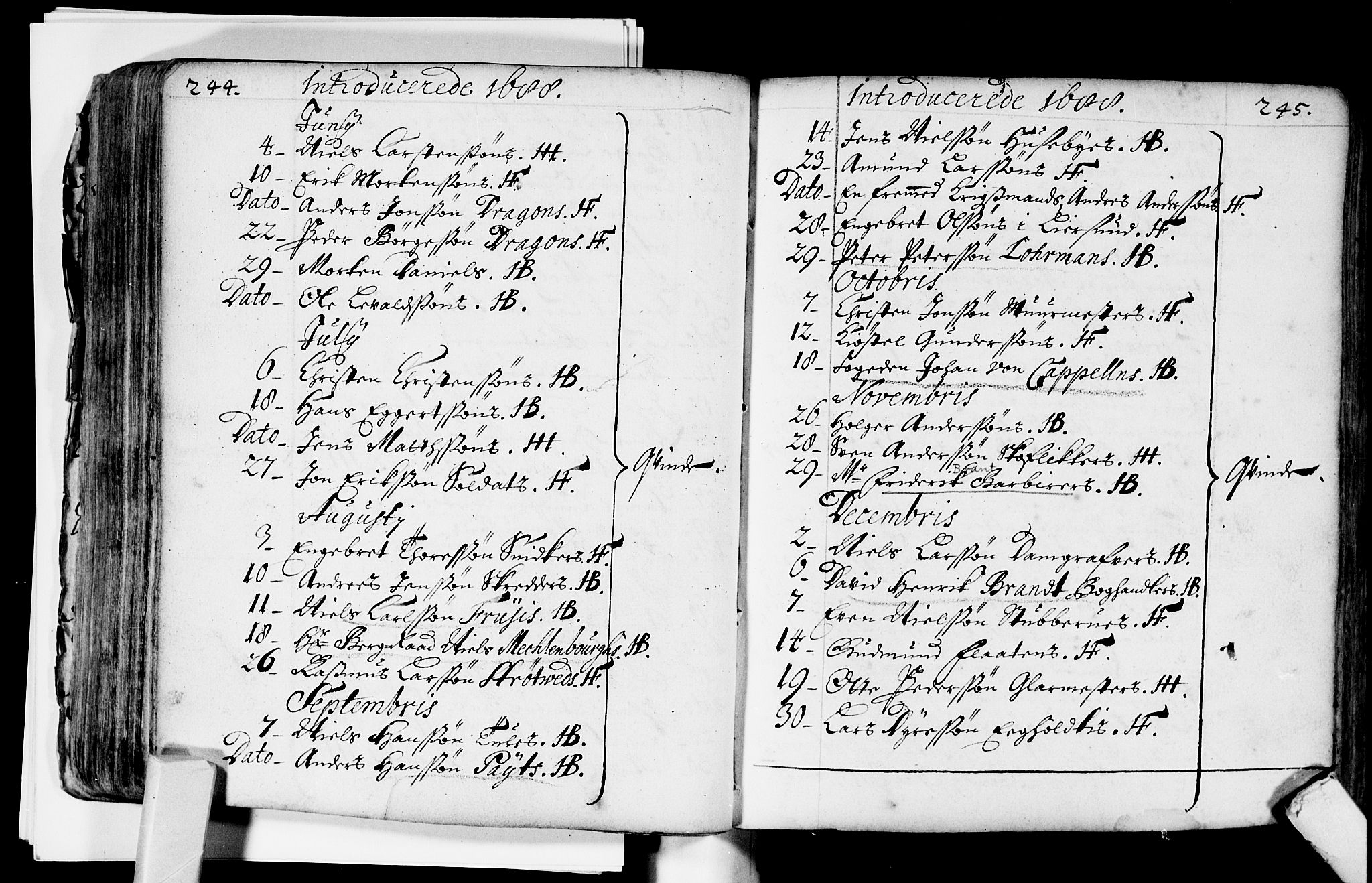 Bragernes kirkebøker, AV/SAKO-A-6/F/Fa/L0002: Parish register (official) no. I 2, 1680-1705, p. 244-245