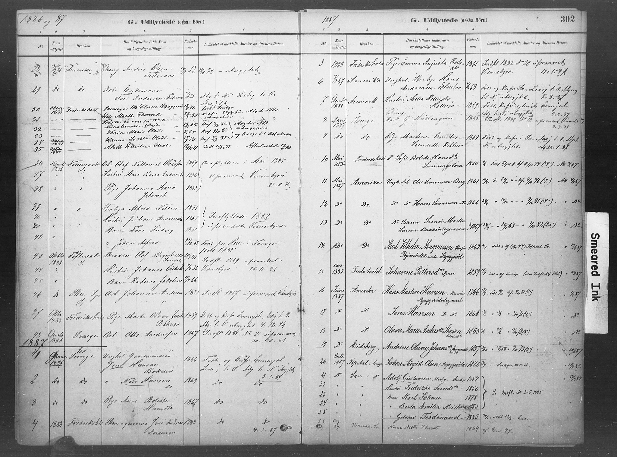 Idd prestekontor Kirkebøker, SAO/A-10911/F/Fb/L0002: Parish register (official) no. II 2, 1882-1923, p. 392