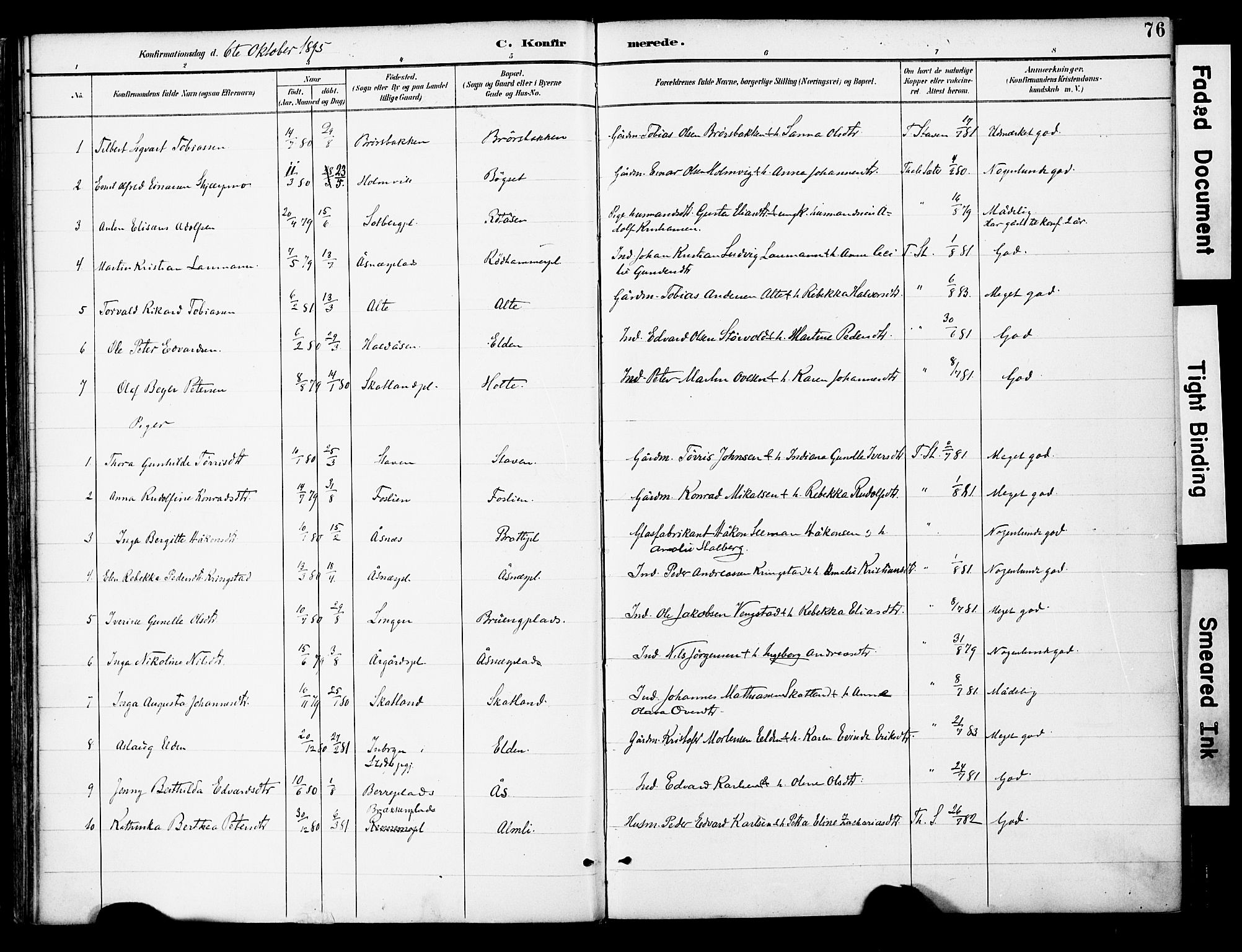 Ministerialprotokoller, klokkerbøker og fødselsregistre - Nord-Trøndelag, SAT/A-1458/742/L0409: Parish register (official) no. 742A02, 1891-1905, p. 76