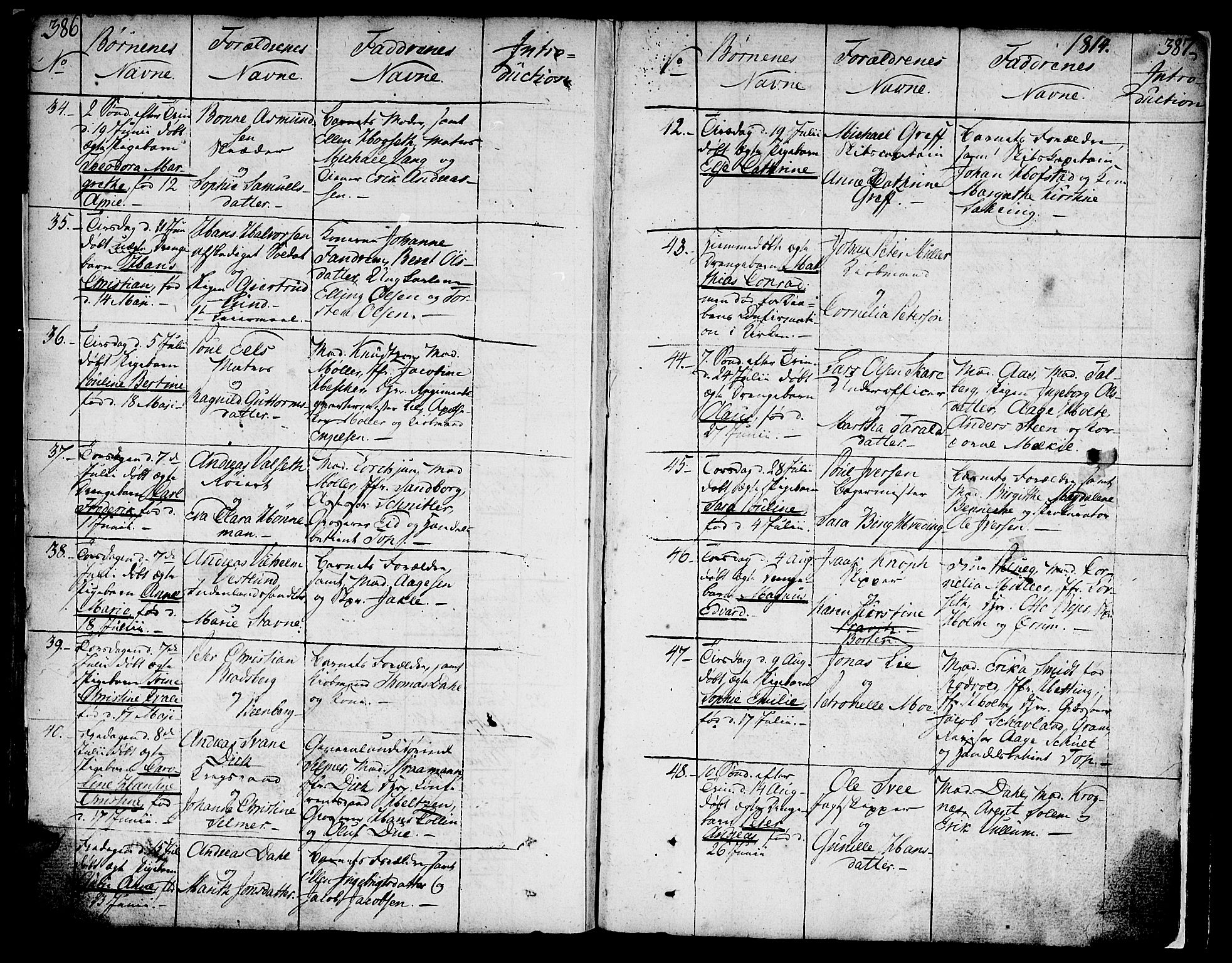Ministerialprotokoller, klokkerbøker og fødselsregistre - Sør-Trøndelag, SAT/A-1456/602/L0104: Parish register (official) no. 602A02, 1774-1814, p. 386-387