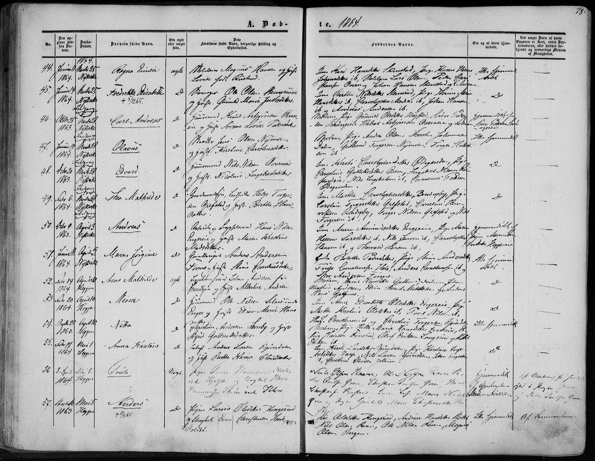 Modum kirkebøker, AV/SAKO-A-234/F/Fa/L0009: Parish register (official) no. 9, 1860-1864, p. 78