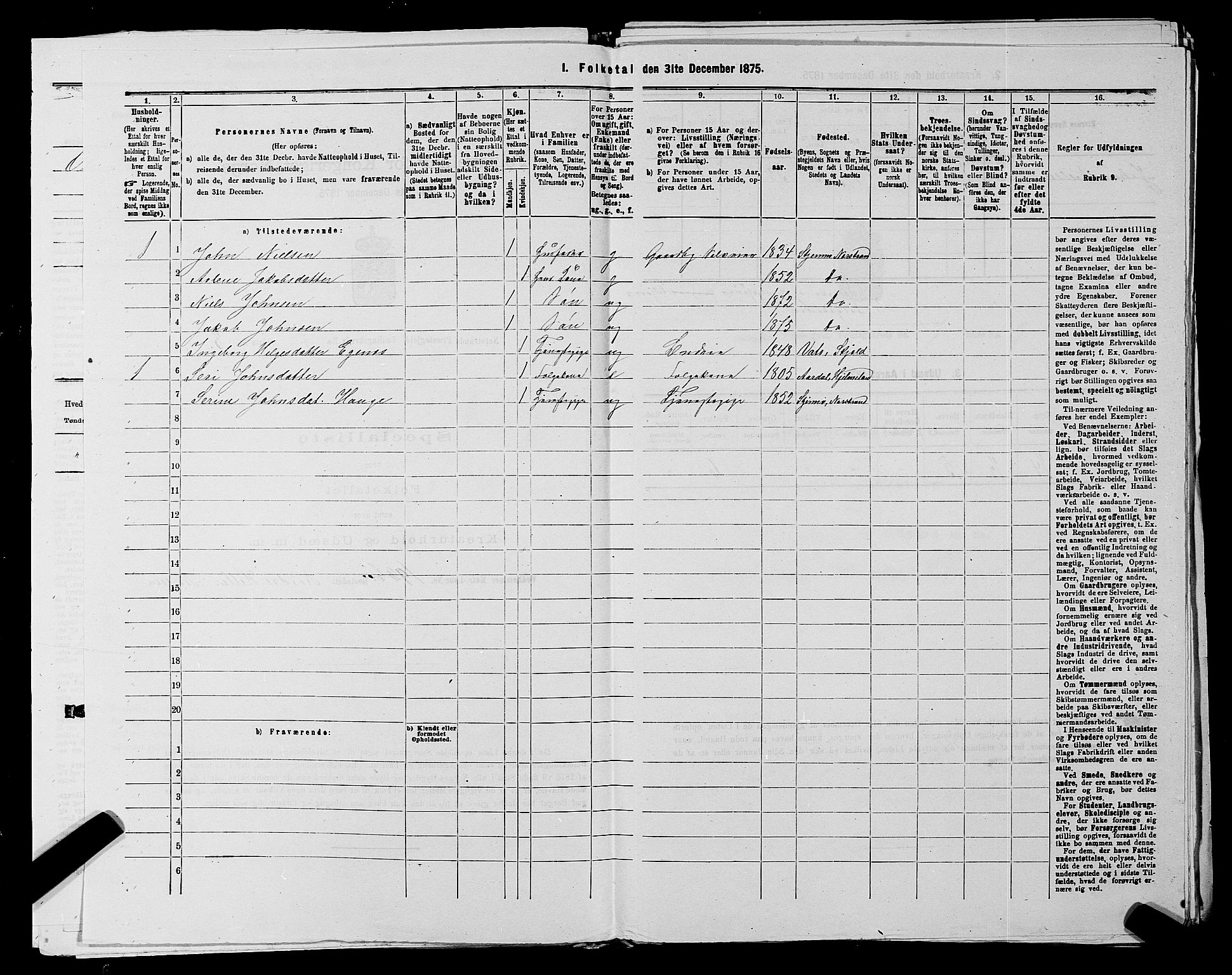 SAST, 1875 census for 1139P Nedstrand, 1875, p. 795