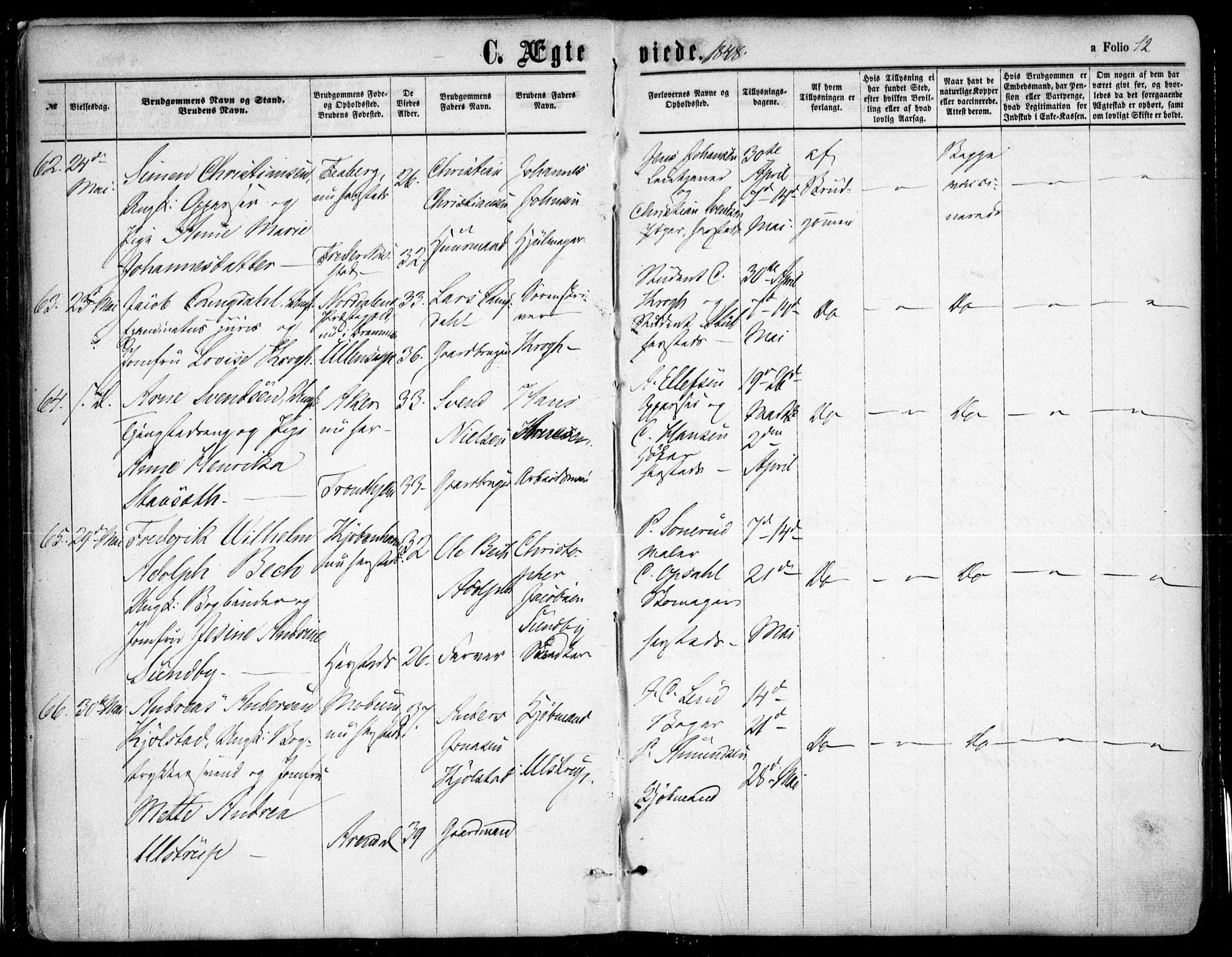 Oslo domkirke Kirkebøker, SAO/A-10752/F/Fa/L0020: Parish register (official) no. 20, 1848-1865, p. 12