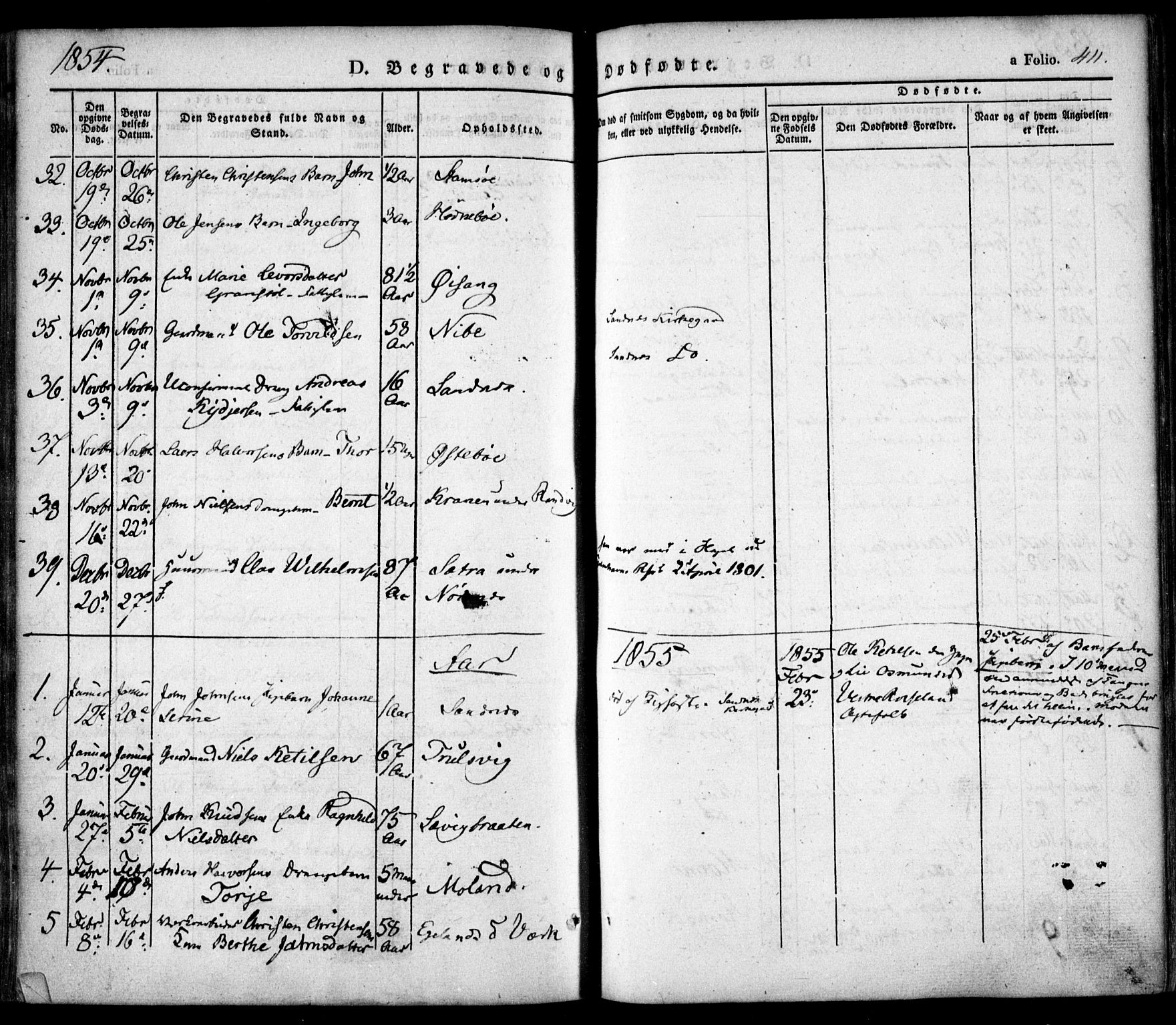 Søndeled sokneprestkontor, AV/SAK-1111-0038/F/Fa/L0002: Parish register (official) no. A 2, 1839-1860, p. 411